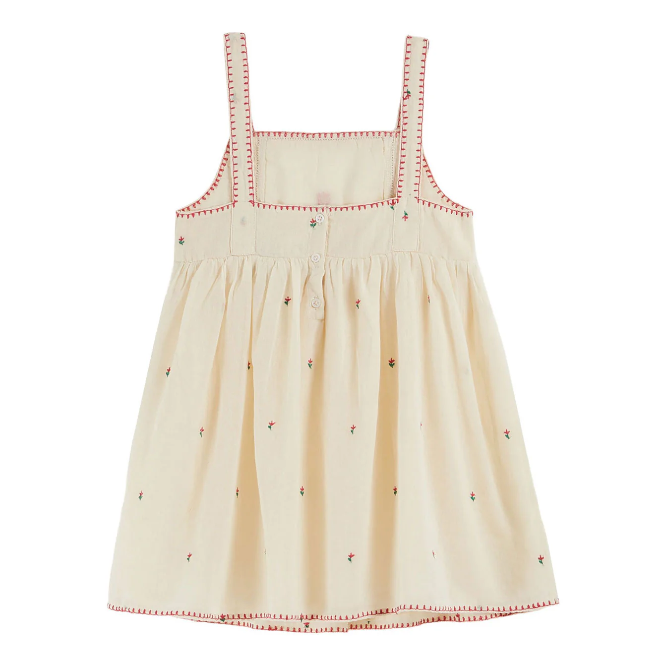 Emile et Ida Ecru Embroidered Tulips Dress - Image 2