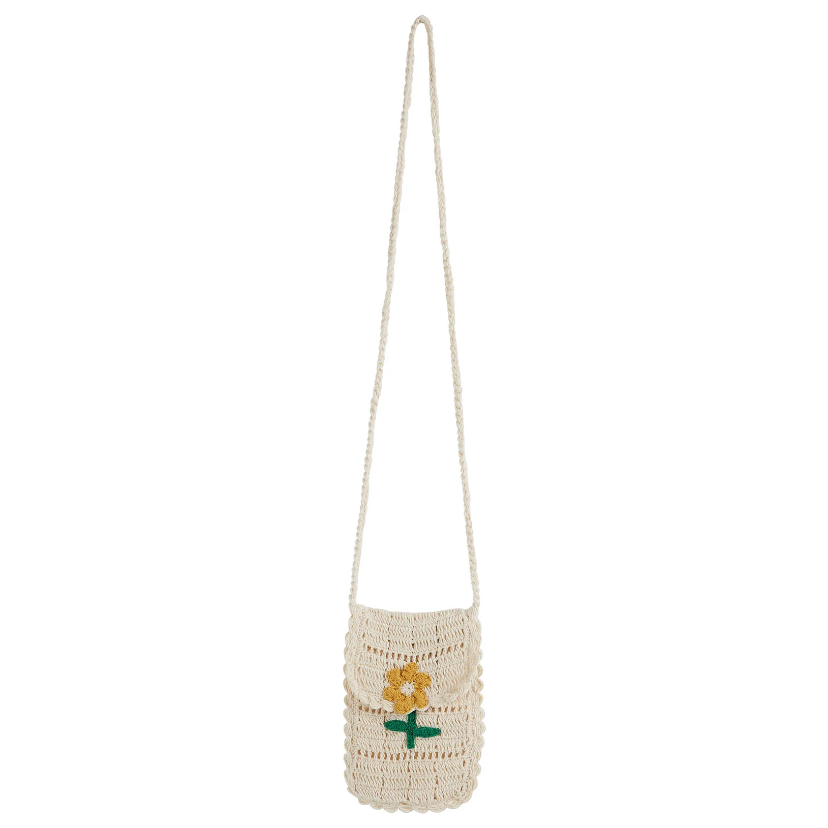 Emile et Ida Ecru Handmade Crochet Shoulder Bag