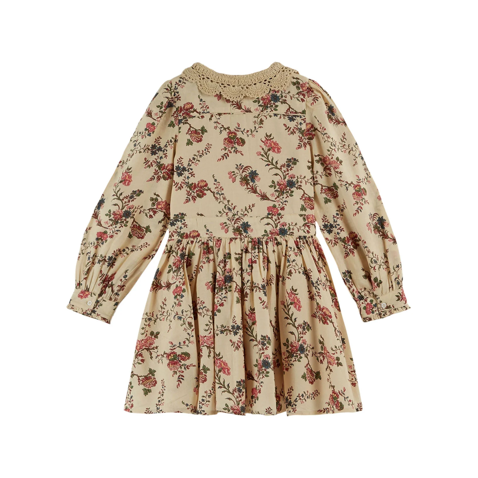 Emile et Ida Ecru Orchid Crochet Collar Dress - Image 2