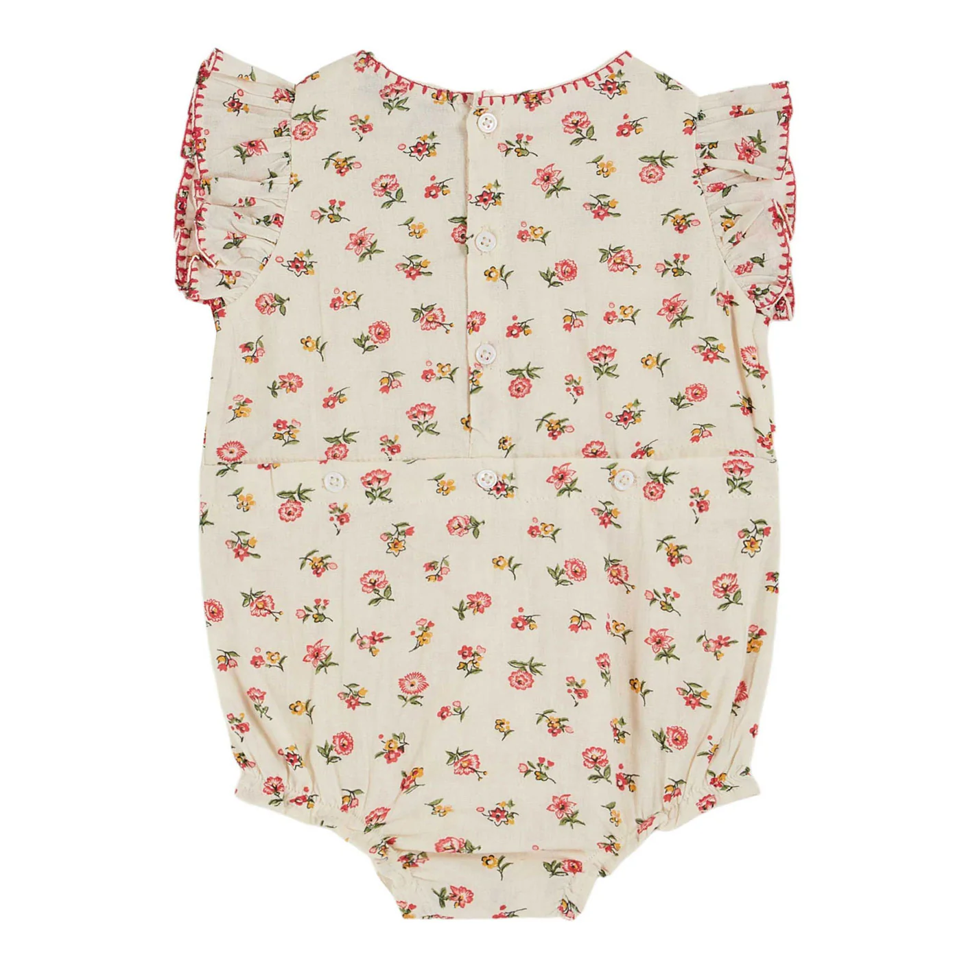 Emile et Ida Floral Printed Embroidered Romper - Image 2