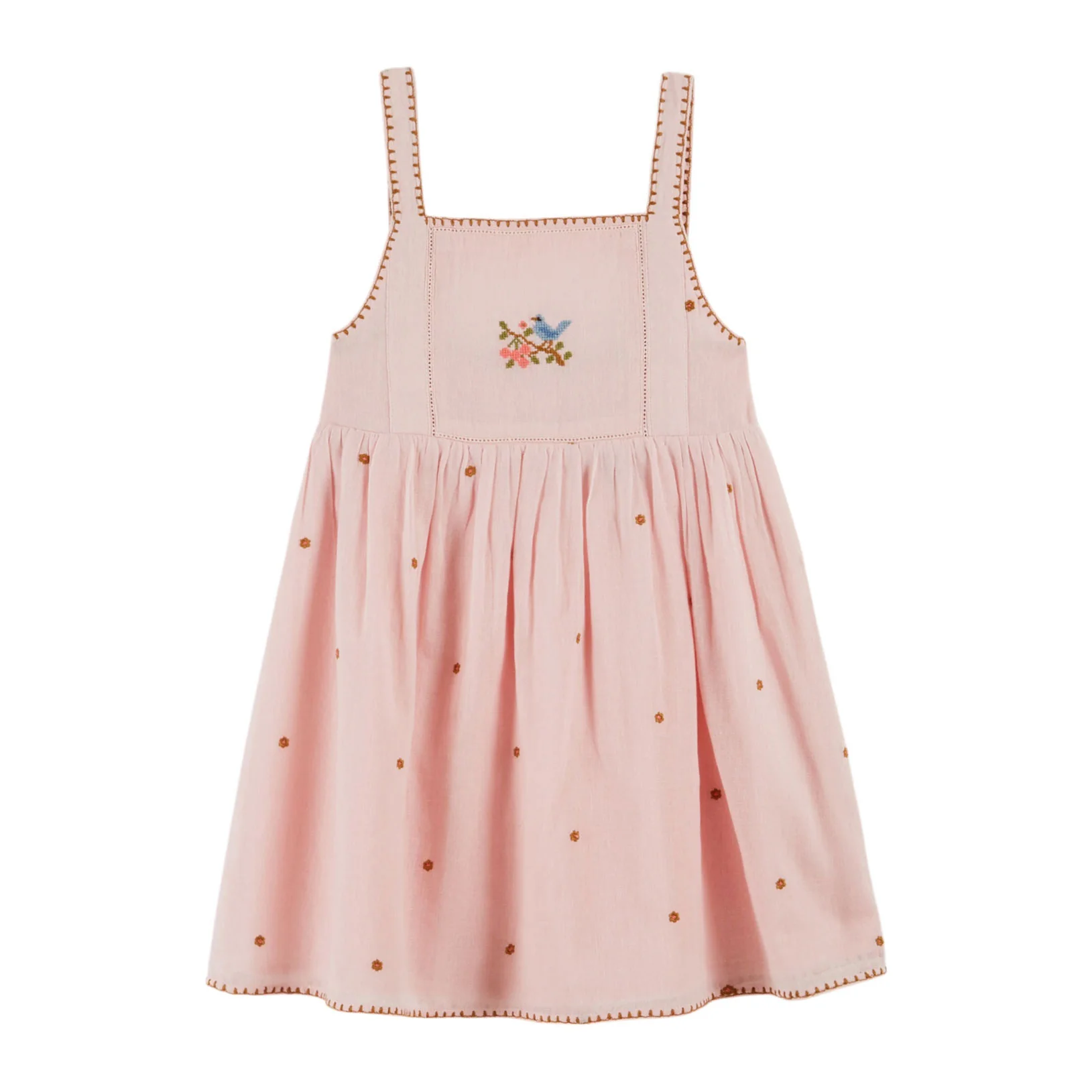 Emile et Ida Macaron Floral Embroidered Dress