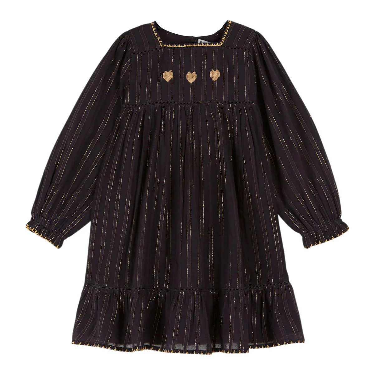 Emile et Ida Marine Lurex Embroidered Dress