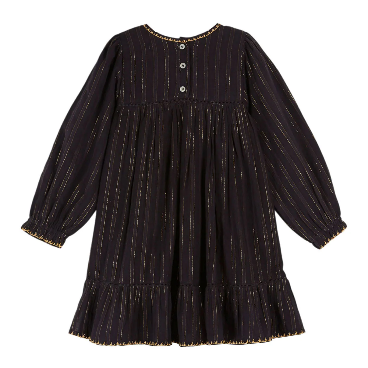 Emile et Ida Marine Lurex Embroidered Dress - Image 2