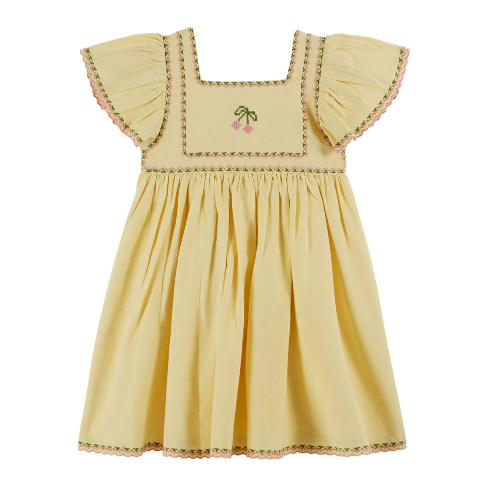 Emile et Ida Mimosa Embroidered Canvas Dress