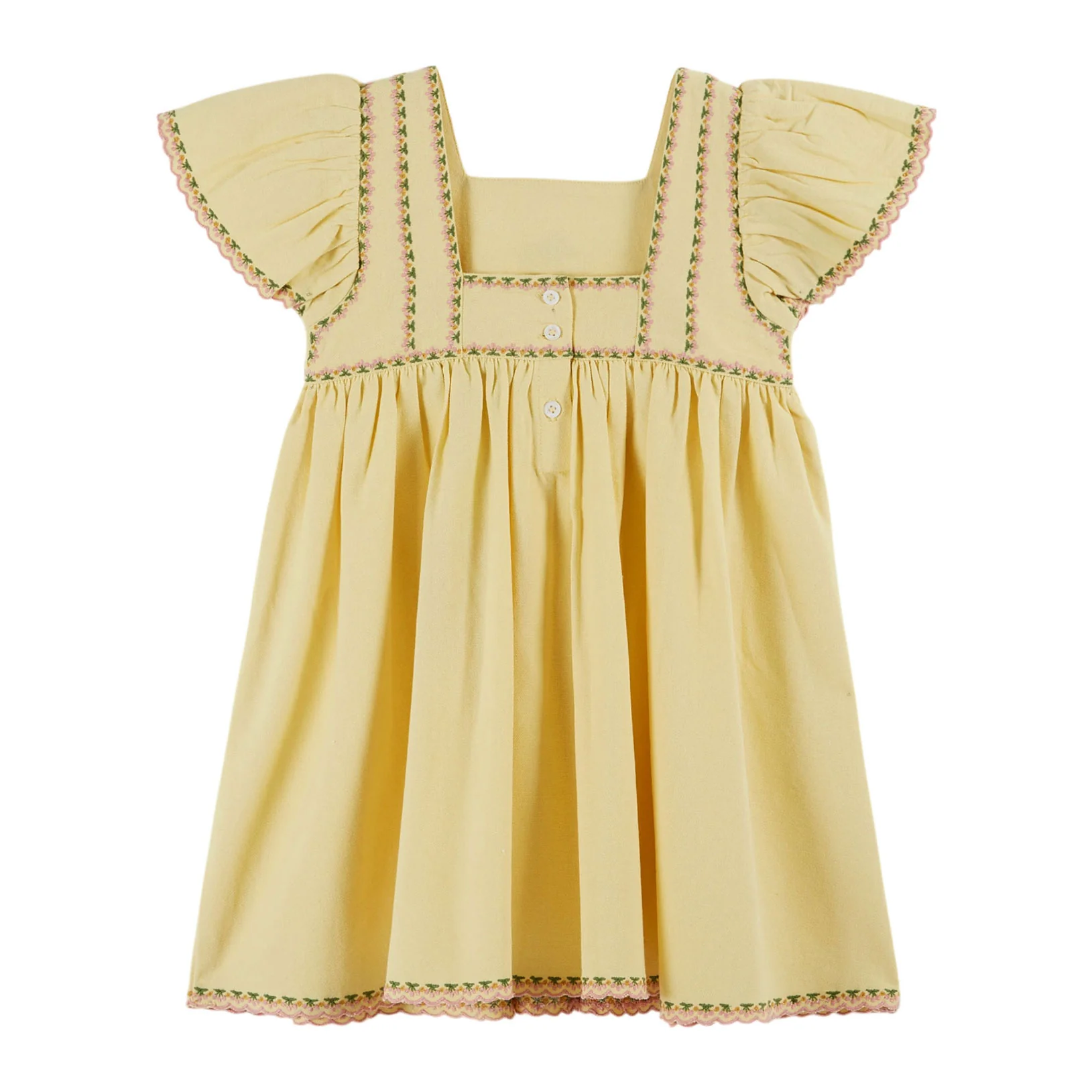 Emile et Ida Mimosa Embroidered Canvas Dress - Image 2