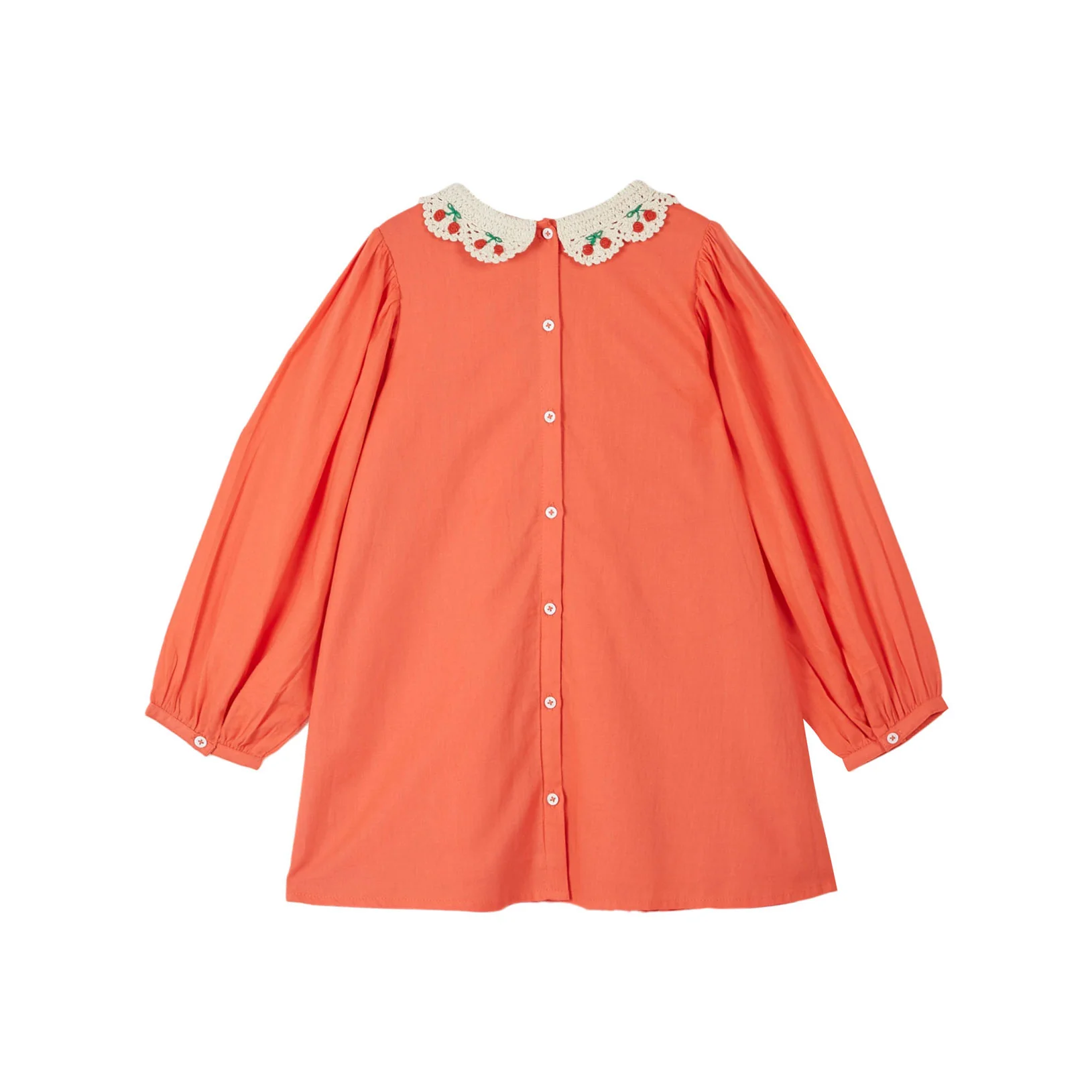 Emile et Ida Orange Smocked Crochet Collar Dress - Image 2