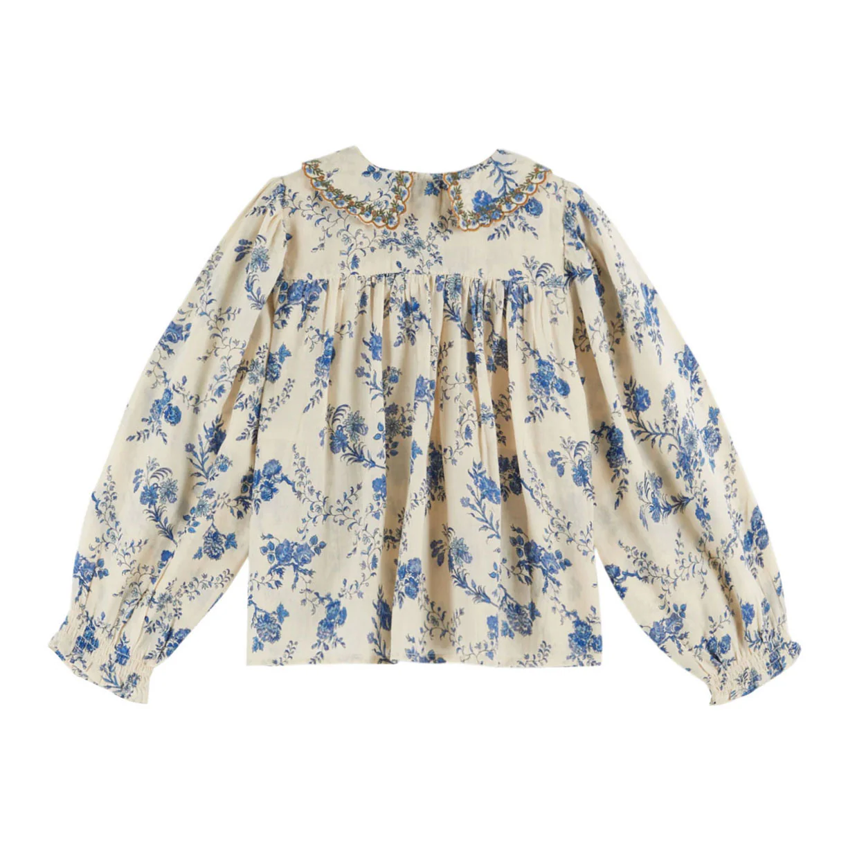 Emile et Ida Orchid Blue Smocked Blouse - Image 2