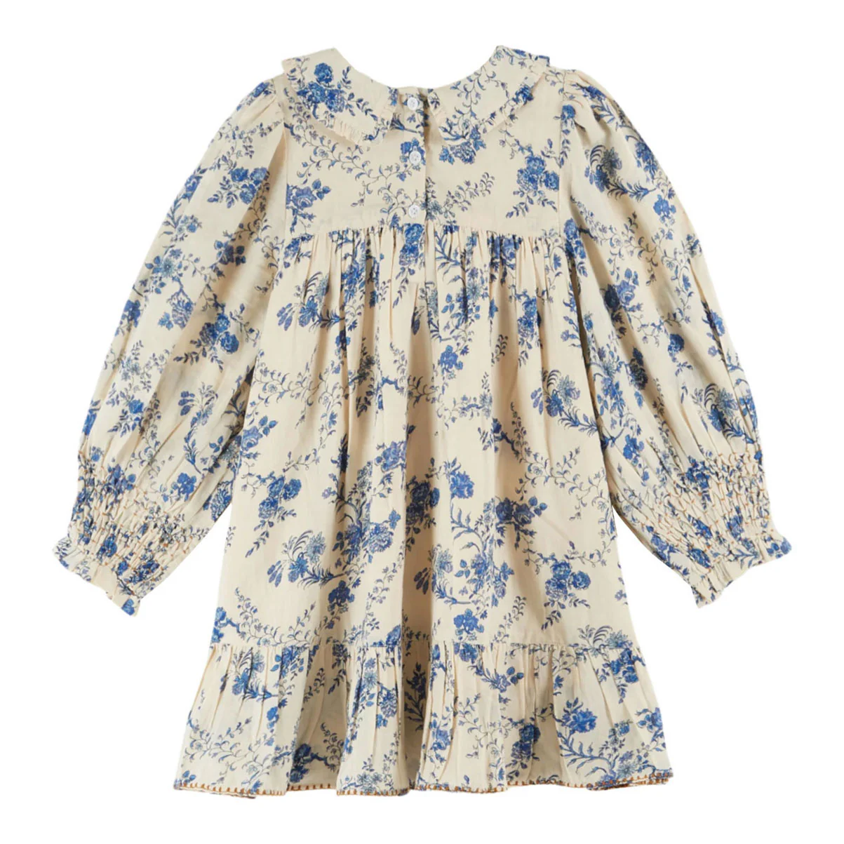 Emile et Ida Orchid Blue Smocked Dress - Image 3
