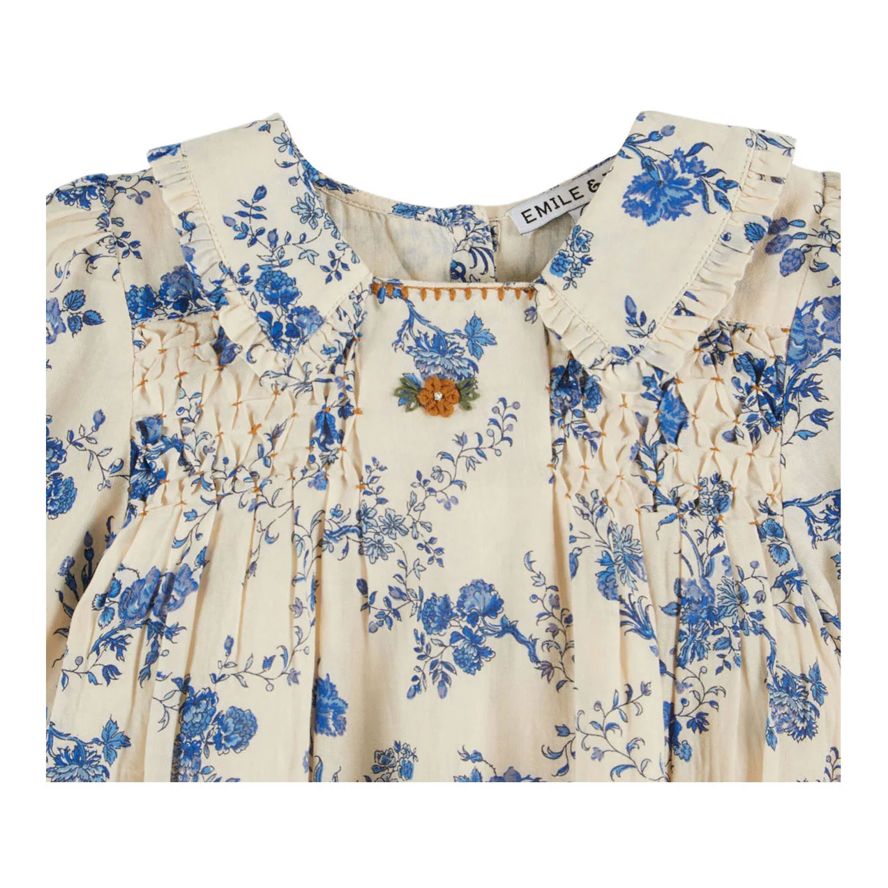 Emile et Ida Orchid Blue Smocked Dress - Image 4