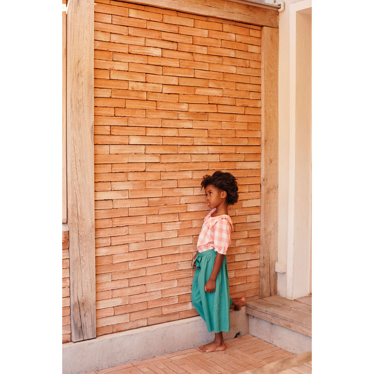 Emile et Ida Pink Gingham Collared Blouse - Image 2