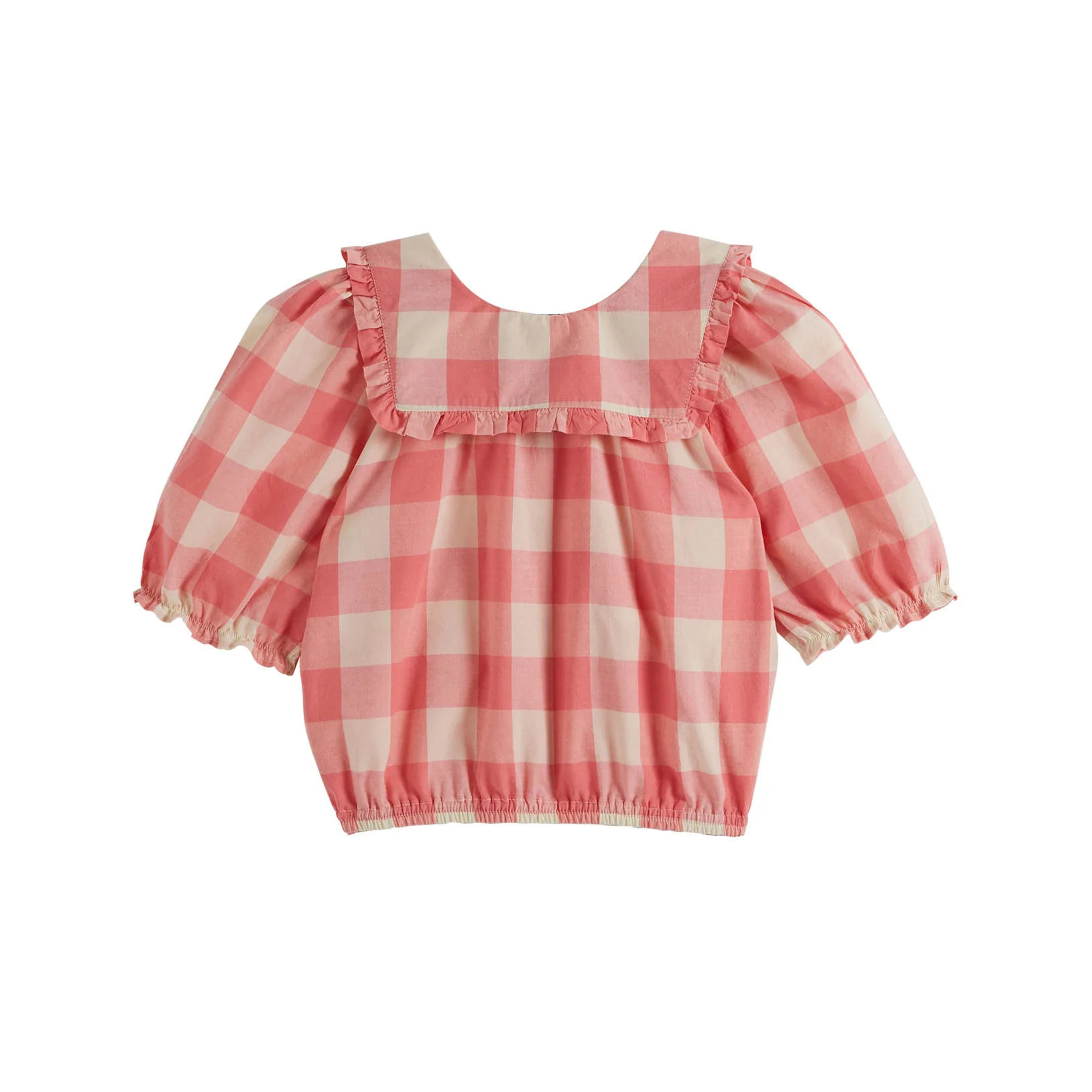 Emile et Ida Pink Gingham Collared Blouse - Image 4