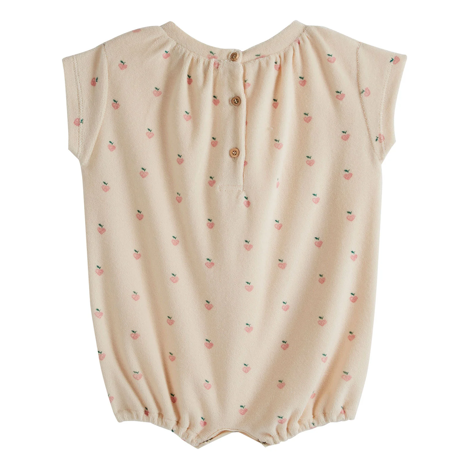 Emile et Ida Pink Heart Allover Terry Romper - Image 2