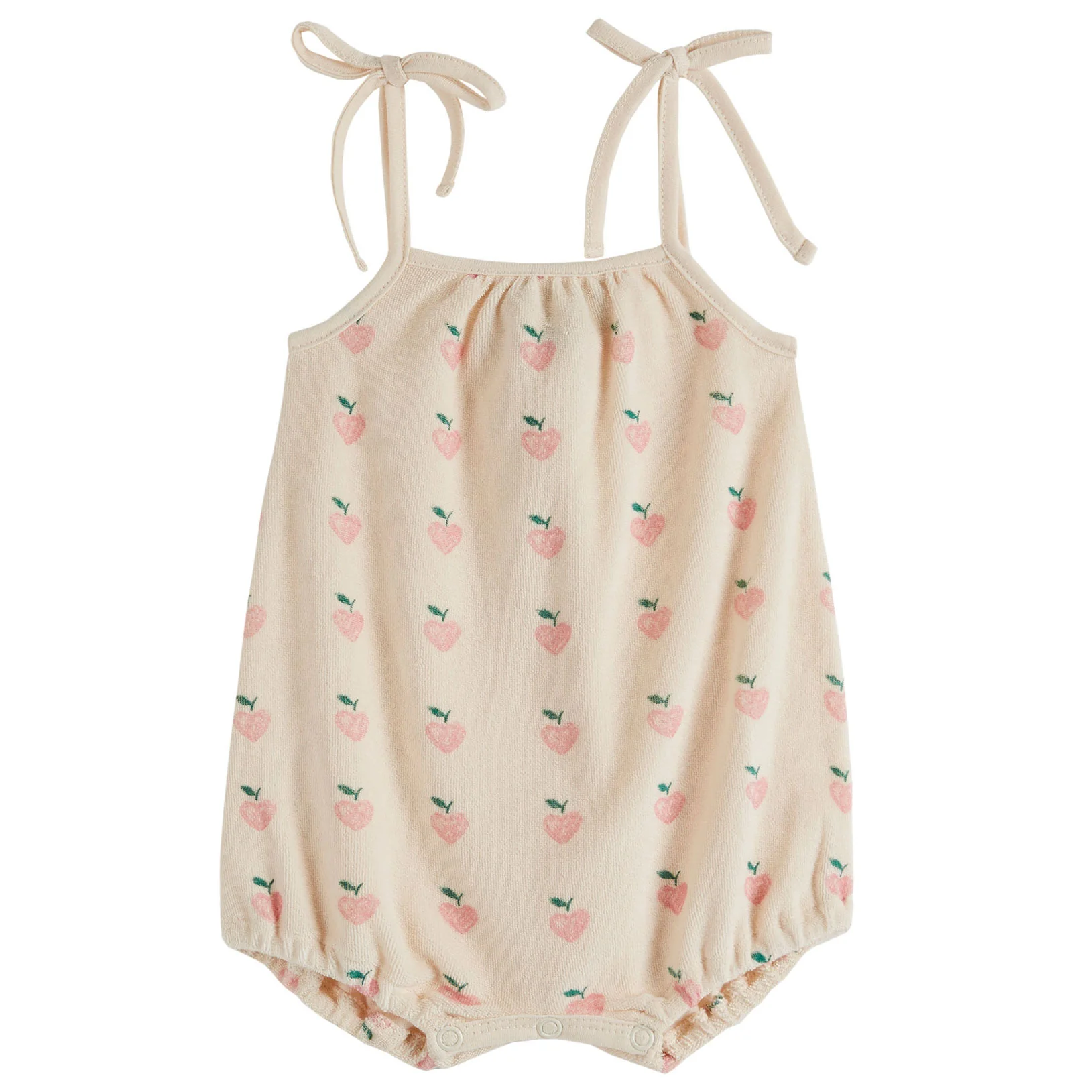 Emile et Ida Pink Hearts Allover Terry Strap Jumpsuit
