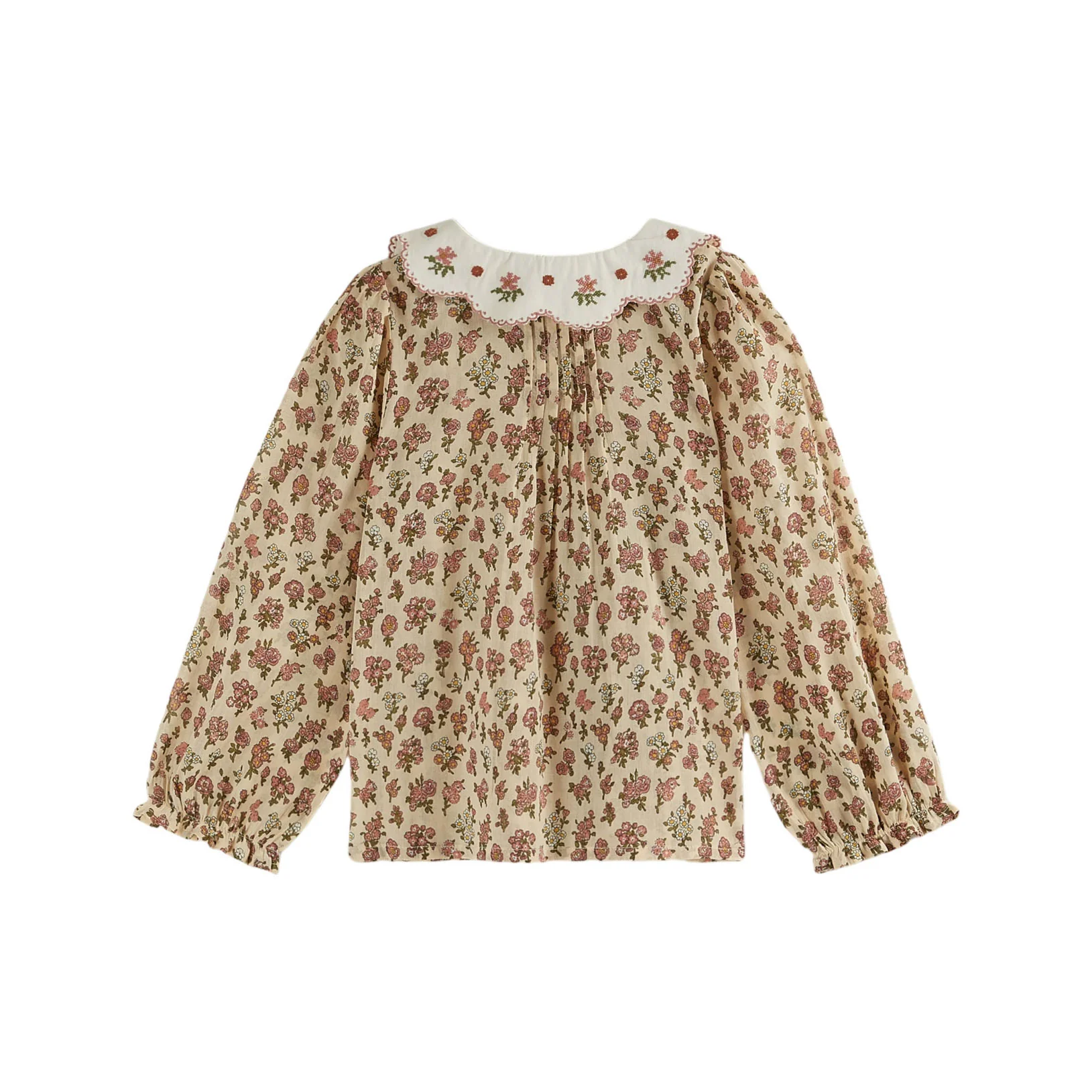 Emile et Ida Rose Country Embroidered Collar Blouse - Image 2