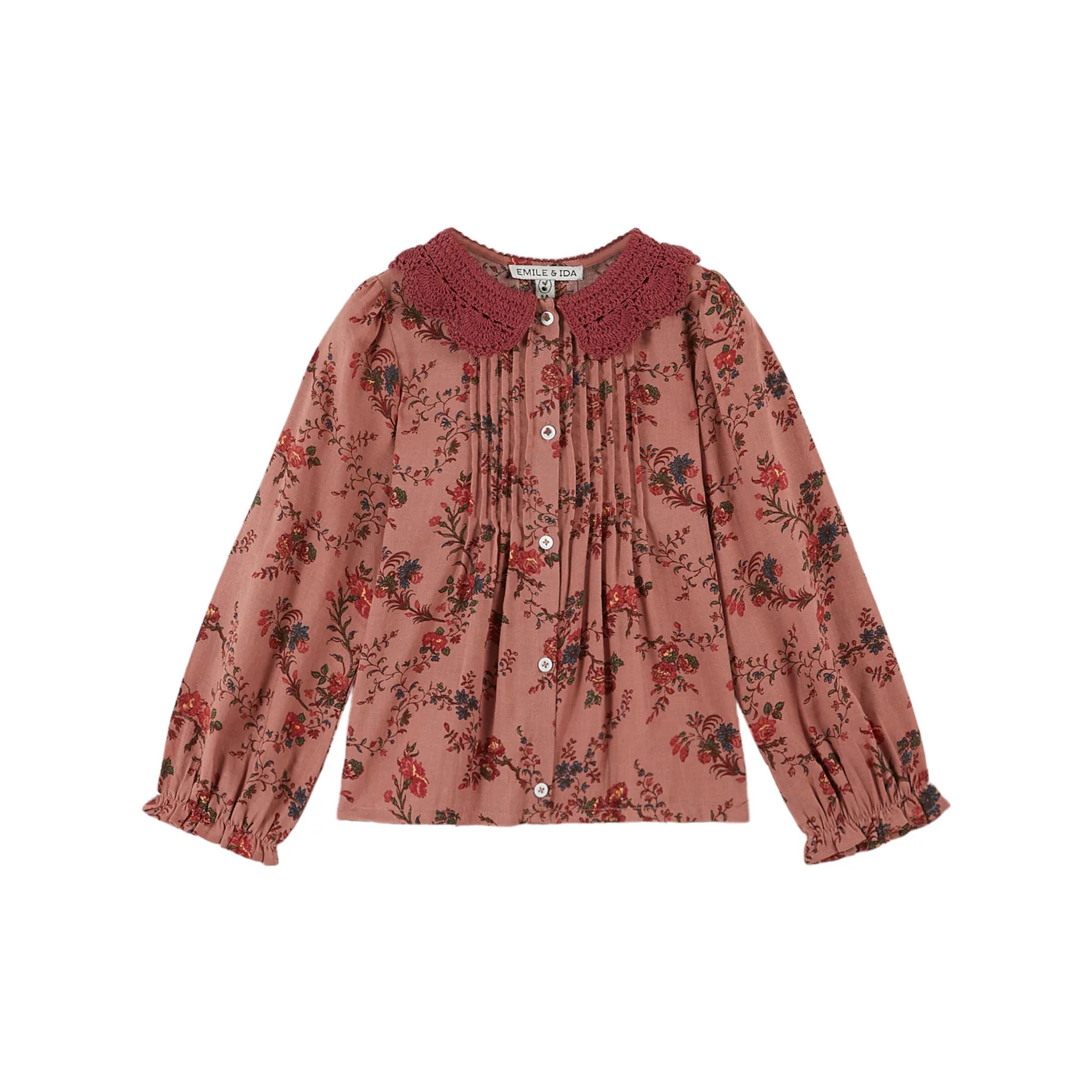 Emile et Ida Rose Orchid Crochet Collar Blouse