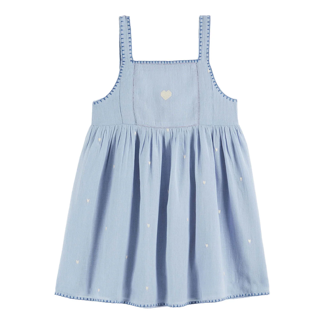 Emile et Ida Seafoam Embroidered Heart Dress