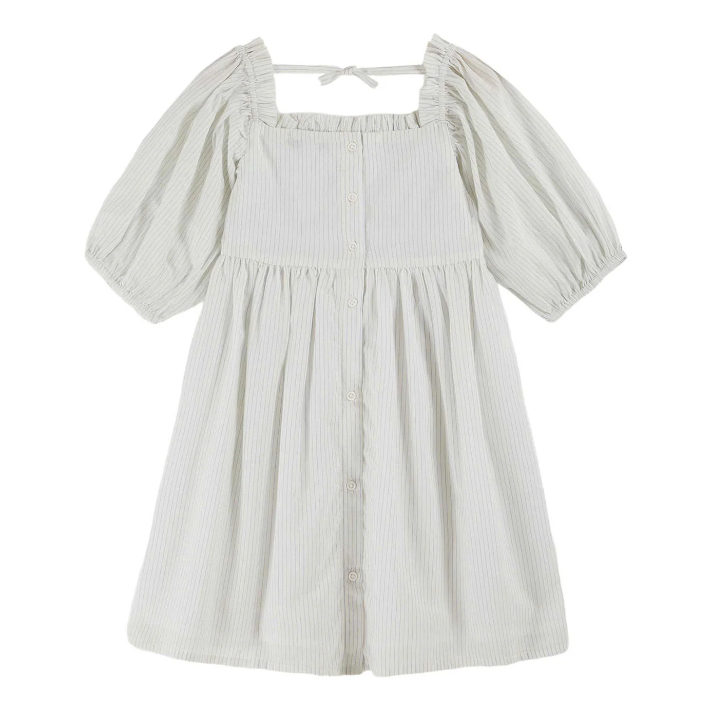 Emile et Ida Sky Striped Embroidered Smocked Dress - Image 2
