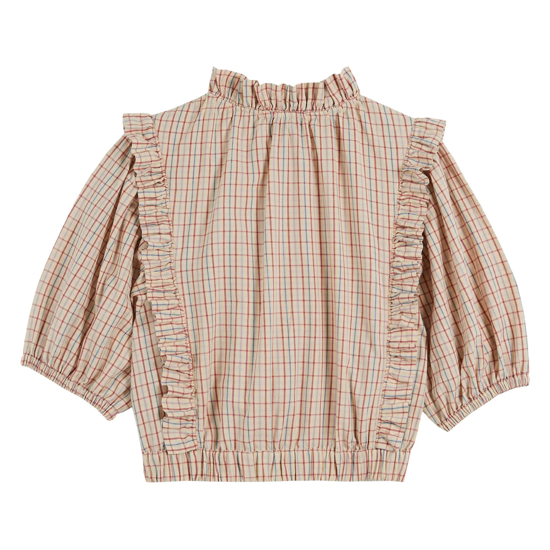 Emile et Ida Vanilla Plaid Womens Blouse - Image 2