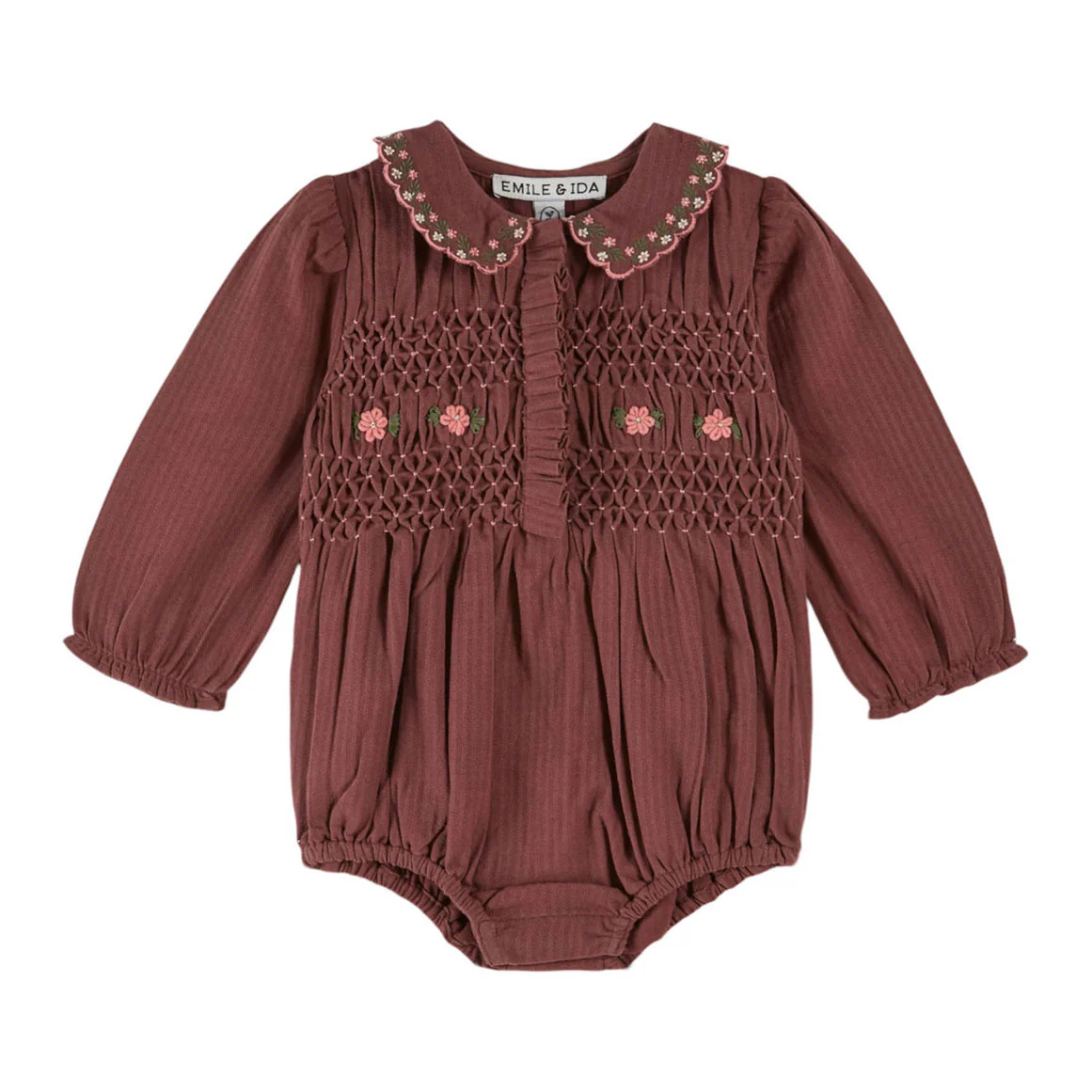 Emile et Ida Violine Smocked Romper