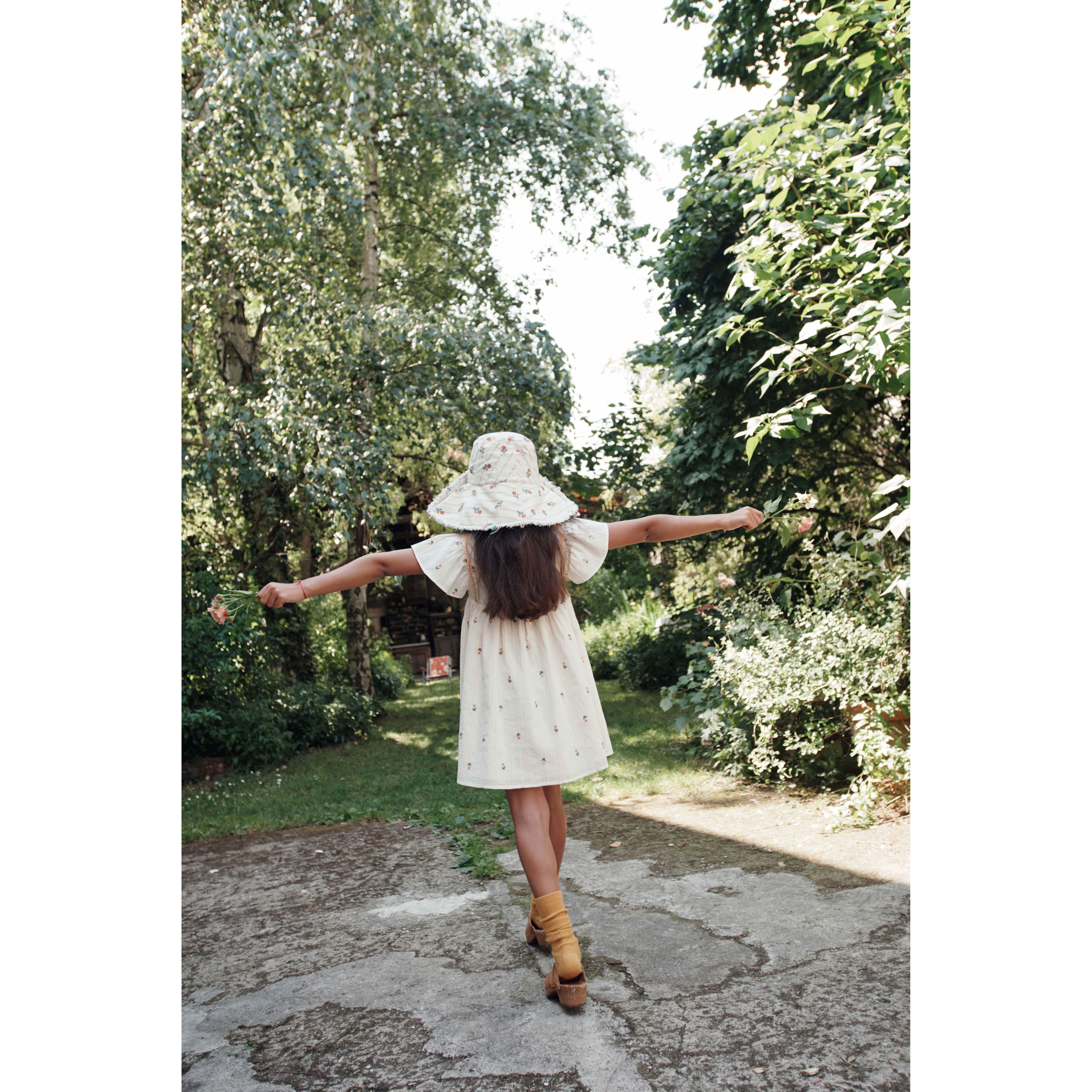 Emile et Ida CreamEmbroidered All Over Dress - Image 4