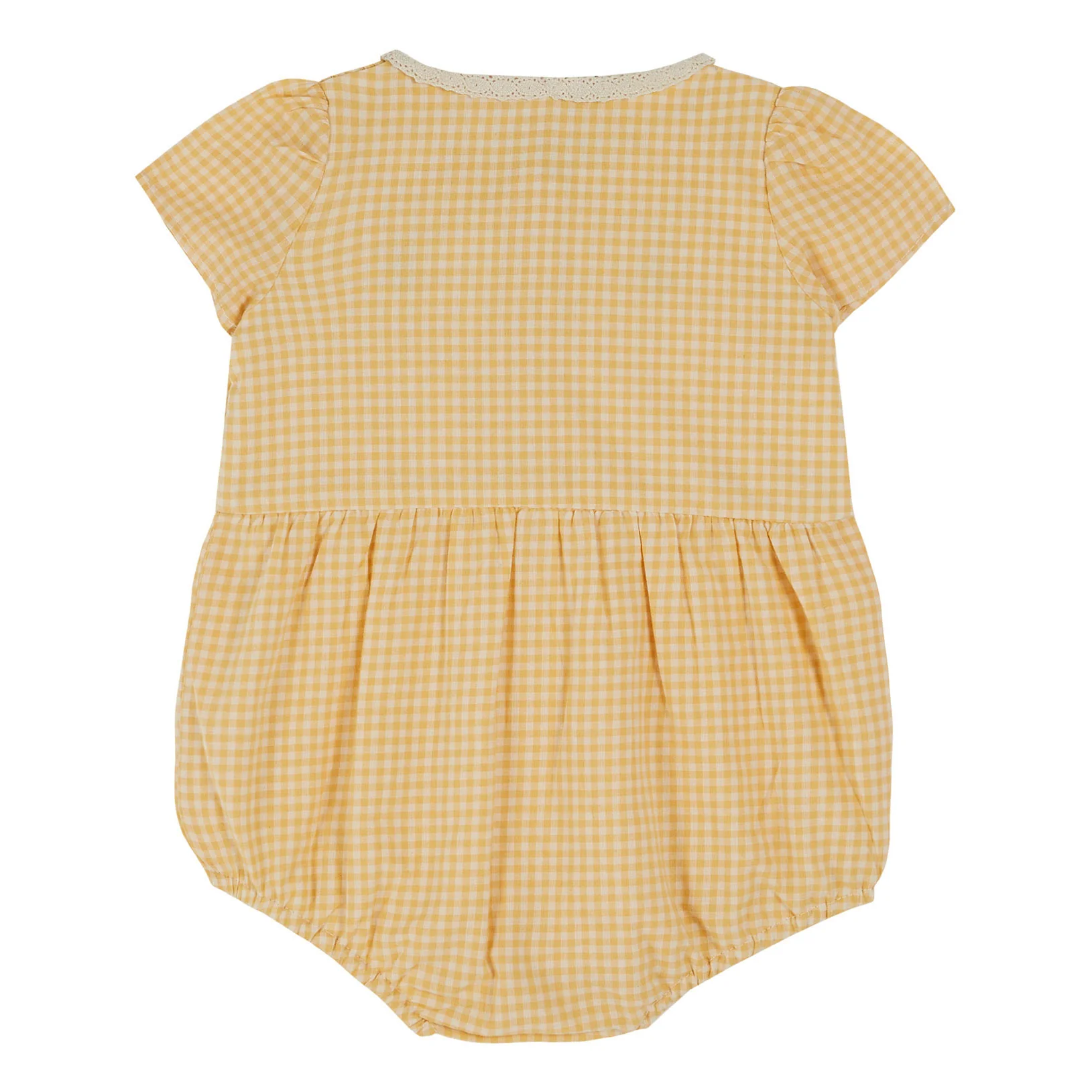 Emile et Ida Yellow Vichy Smocked Romper - Image 2
