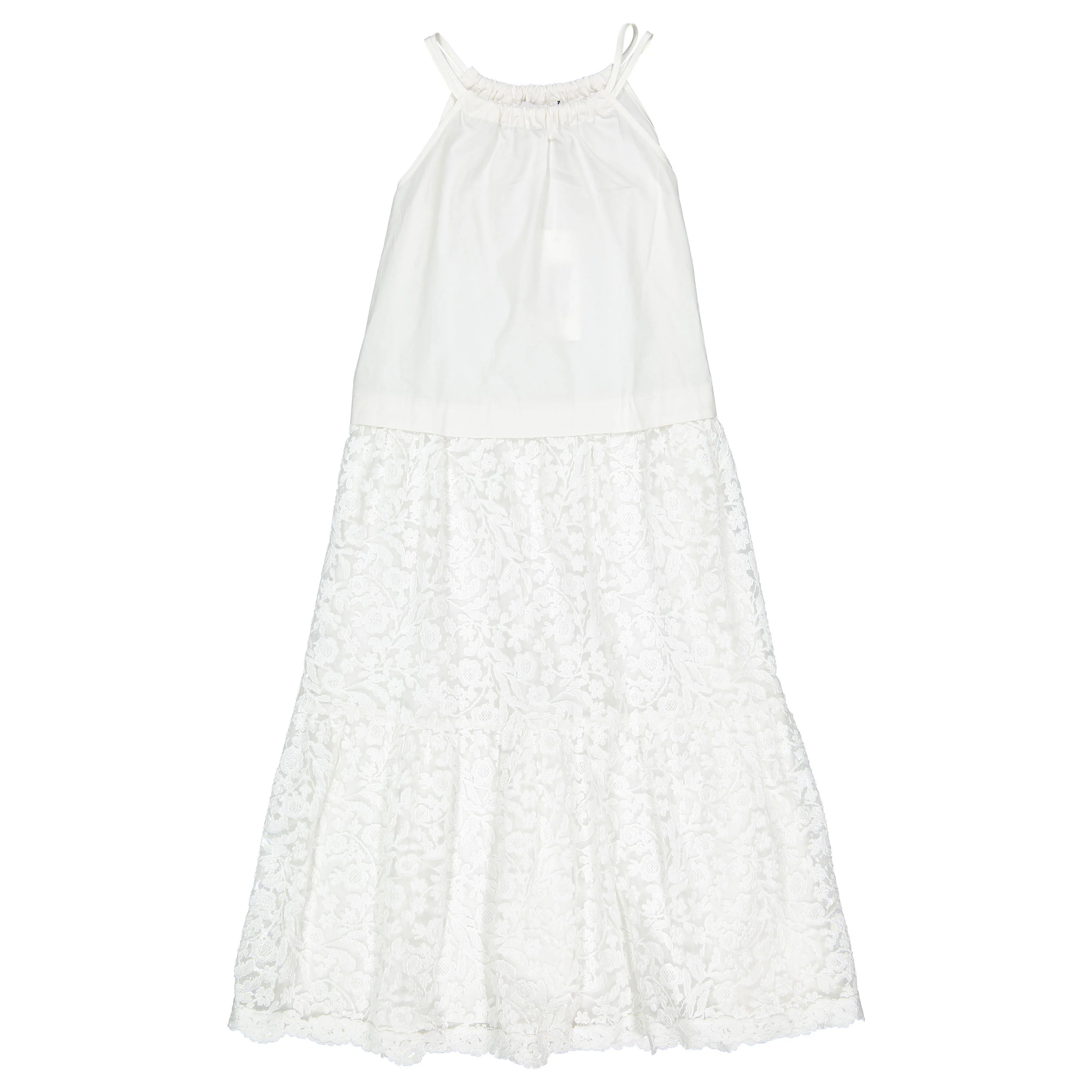 Ermanno Scervino White Embroidered Flower Dress