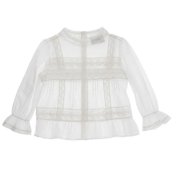 Ermanno Scervino White Muslin Lace Blouse