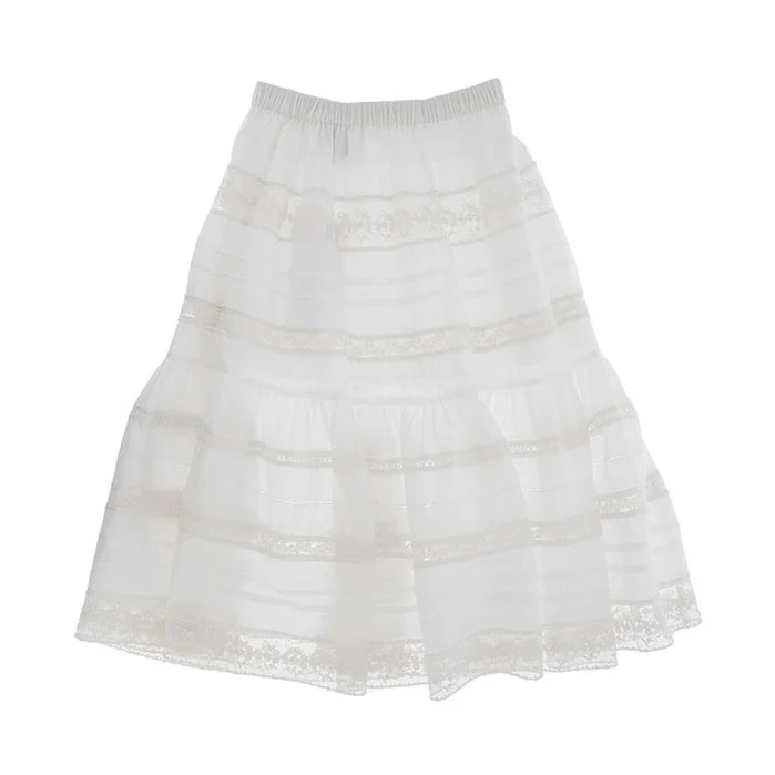 Ermanno Scervino White Poplin Logo Skirt
