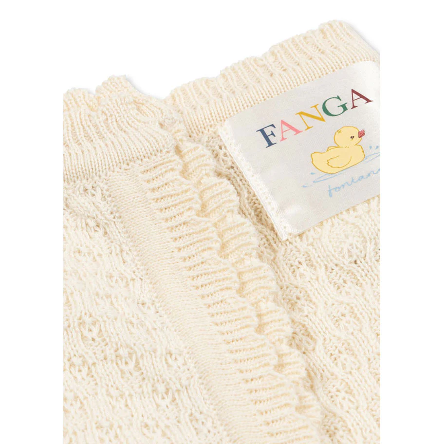 FANGA FONTANA Antique White Venti Pointelle Blanket - Image 2