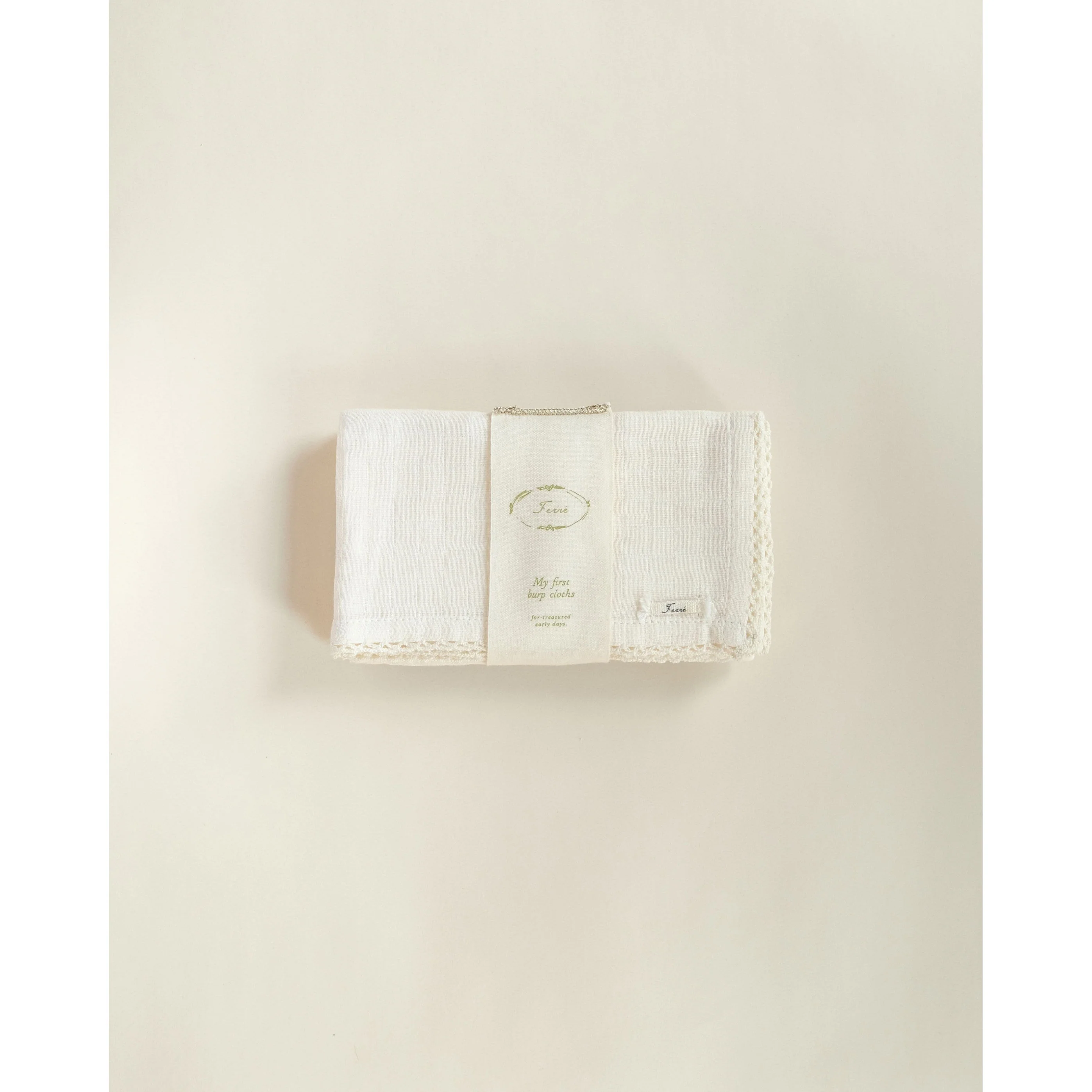 Ferne Ecru Burp cloth set of 2