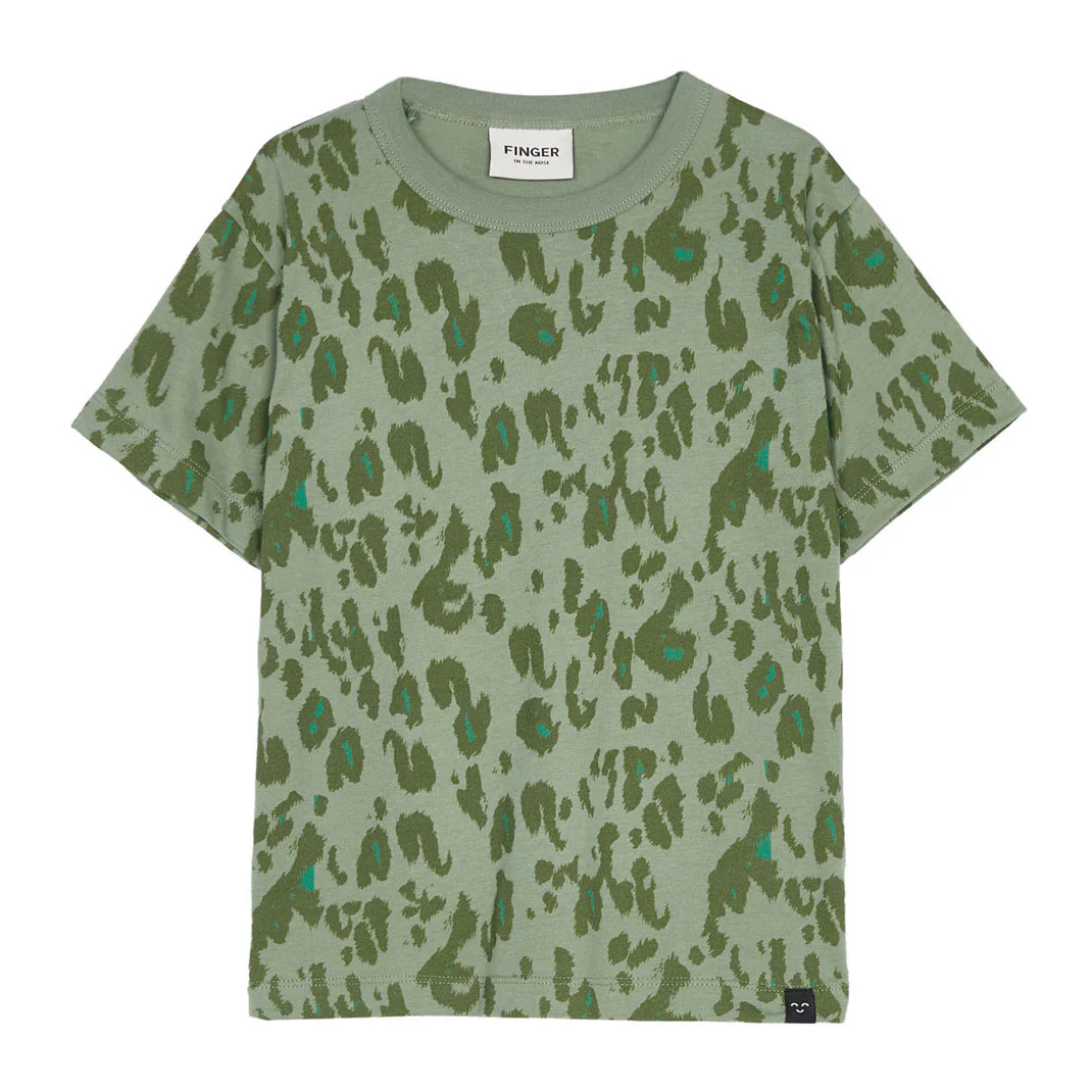 Finger In The Nose  Stone Khaki Leopard Jason T-Shirt