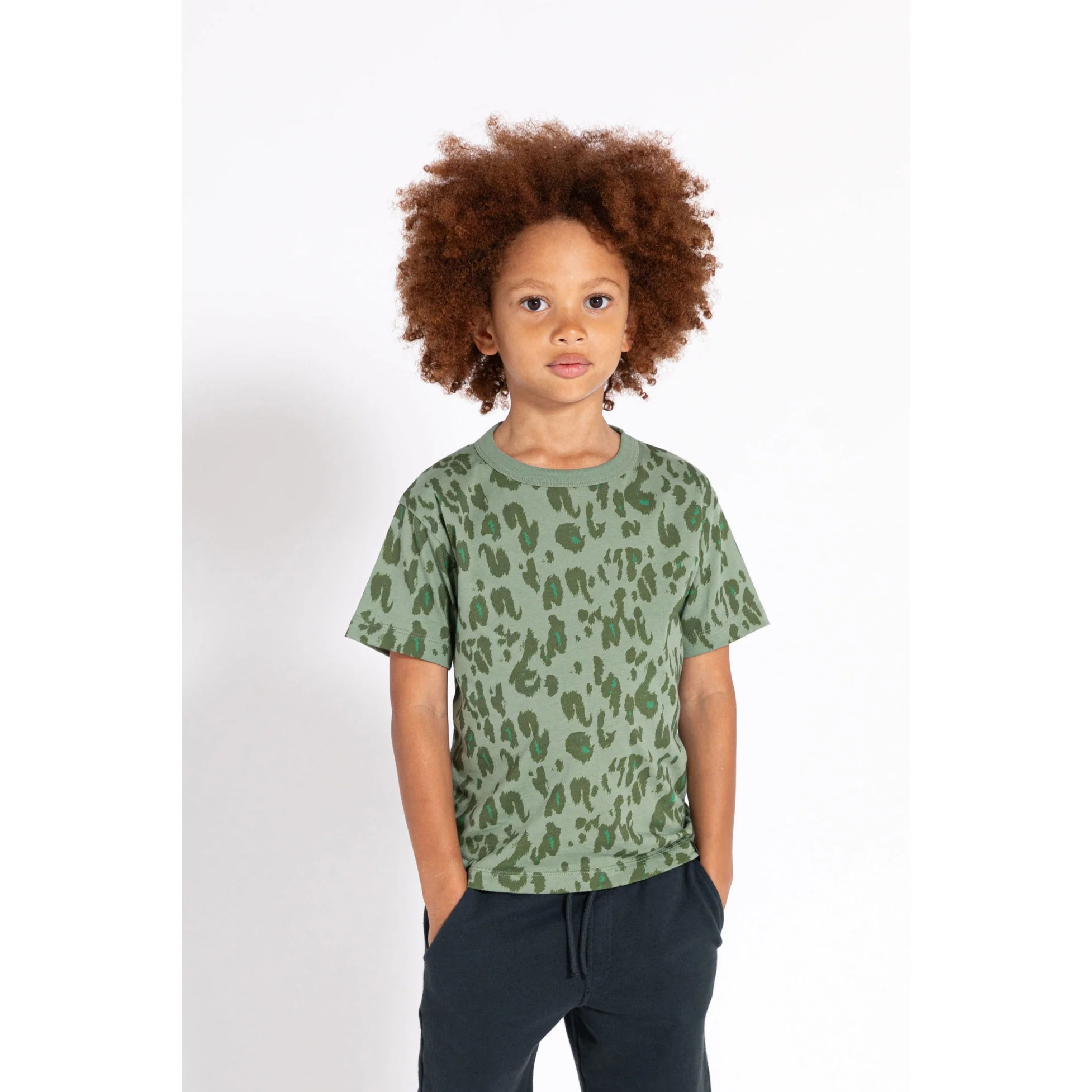 Finger In The Nose  Stone Khaki Leopard Jason T-Shirt - Image 2