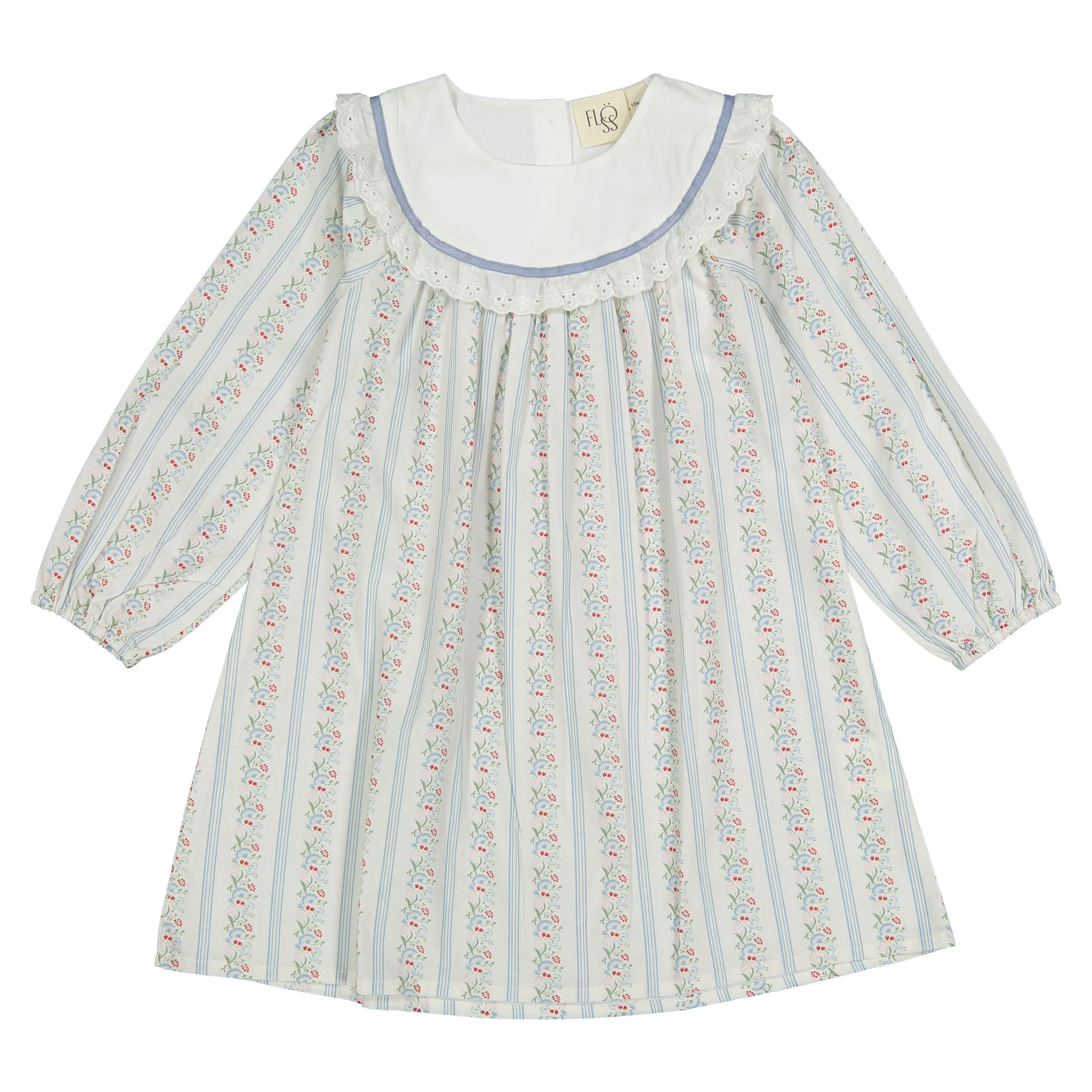 Floss Soft White/Bright Blue Abigail Dress