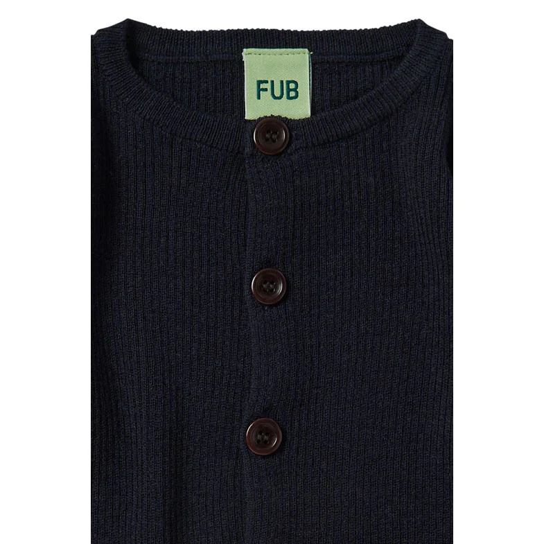 FUB Dark Navy Baby Rib Cardigan - Image 2