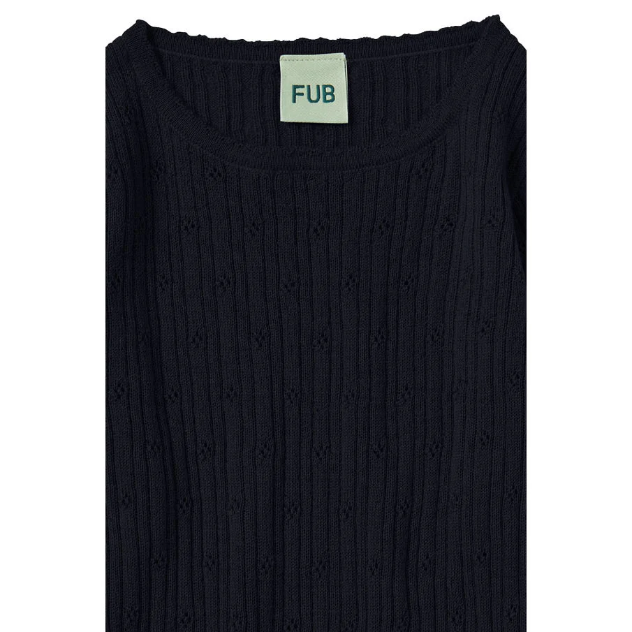 FUB Dark Navy Pointelle Tee - Image 2