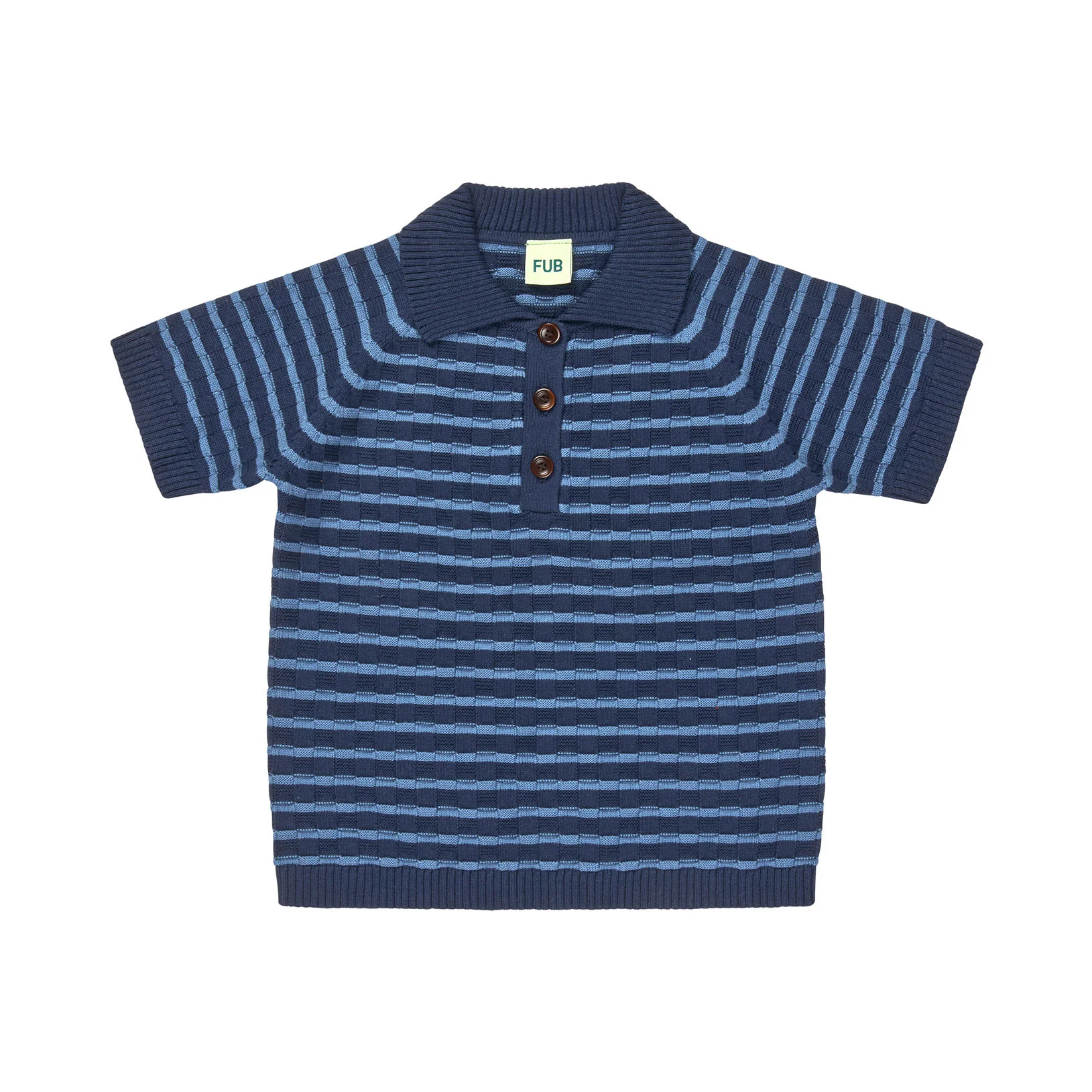 FUB Dark Navy/Washed Indigo Checked Polo
