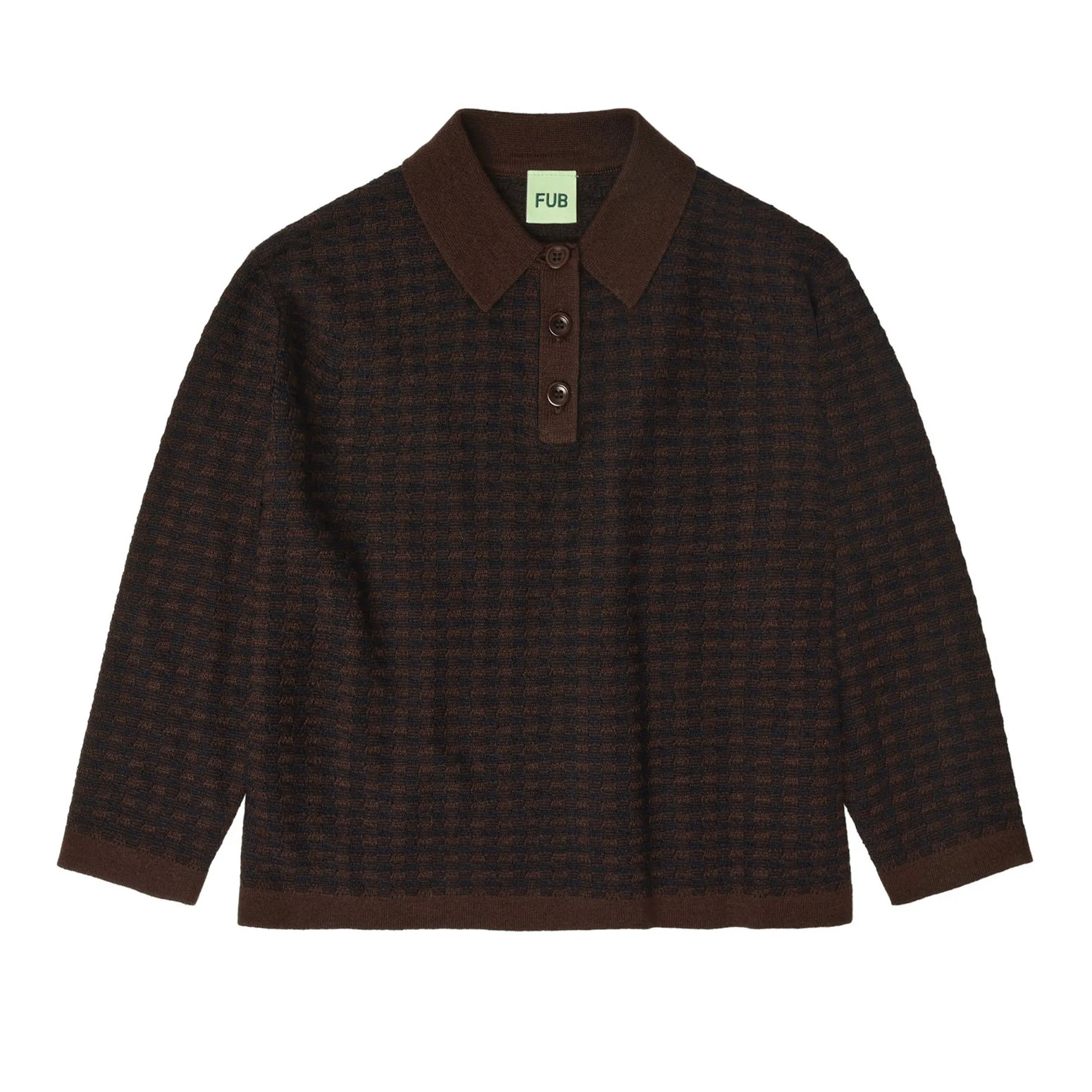 FUB Mocca/Dark Navy Checked Polo