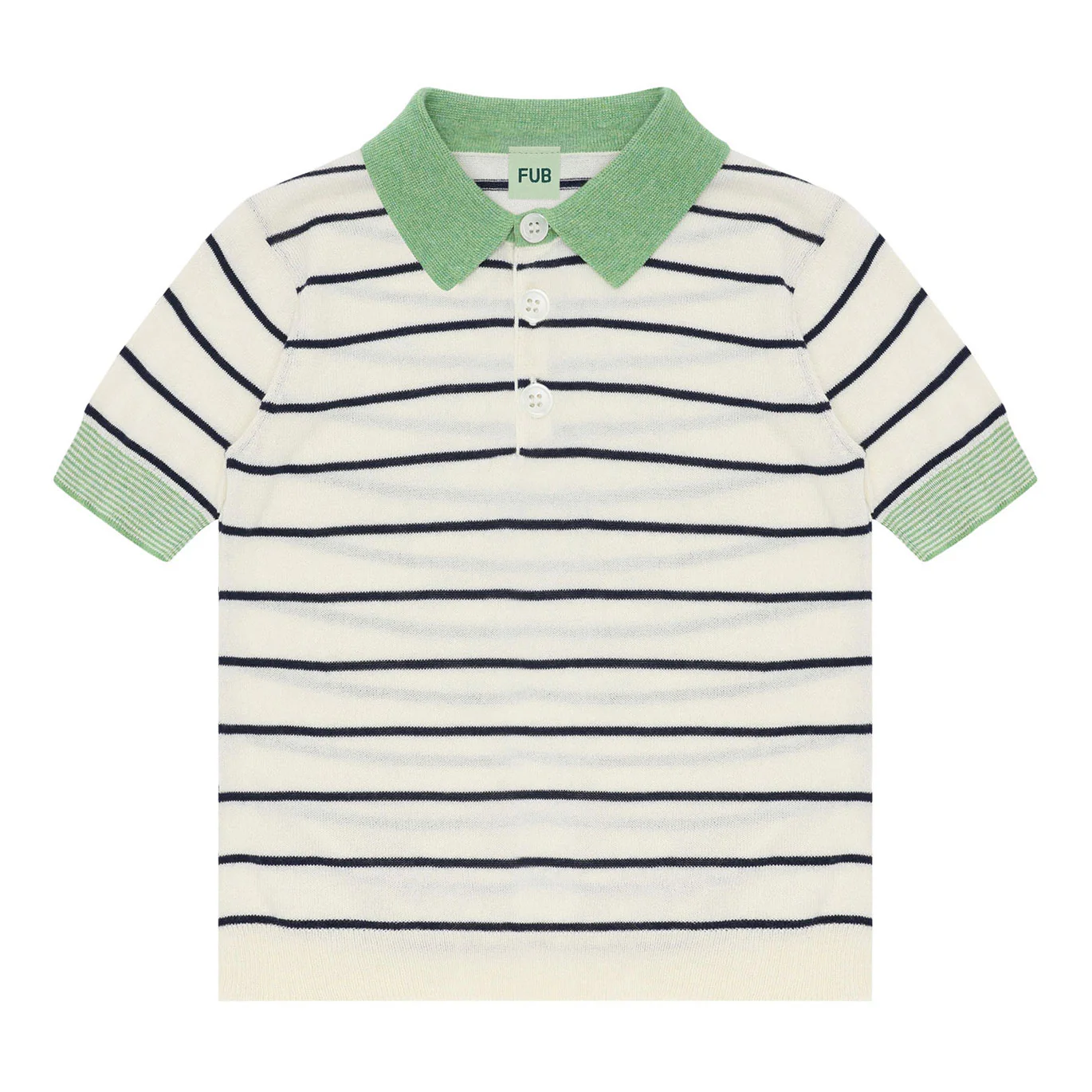 FUB Ecru/Dark Navy Striped Polo