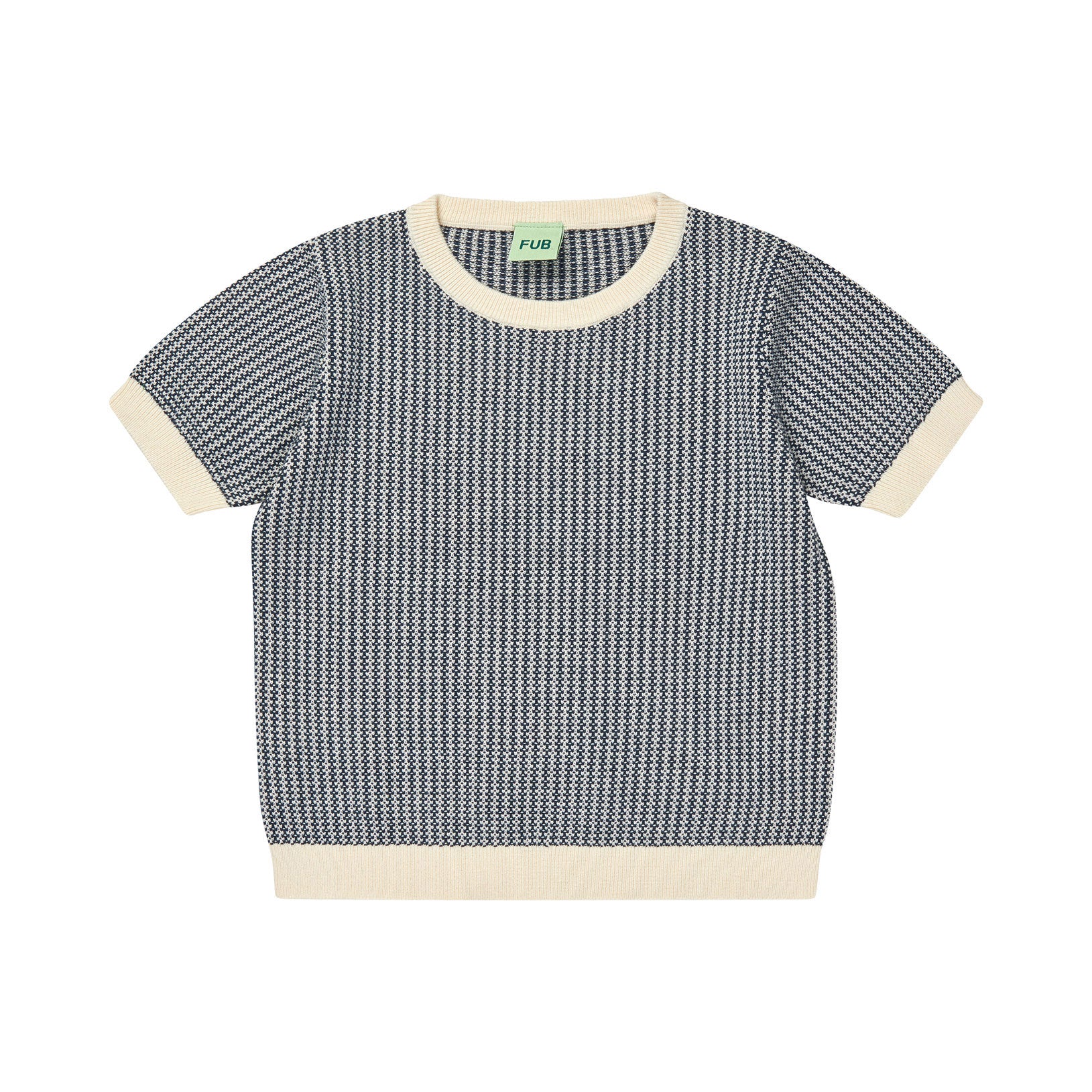 FUB Ecru/Dark Navy Two Color Top