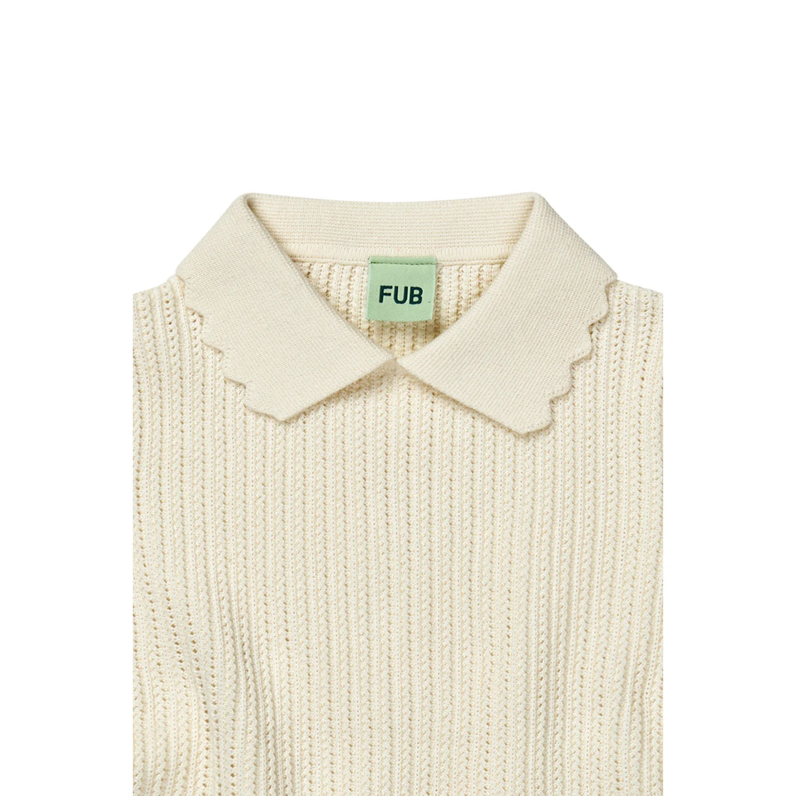 FUB Ecru Pointelle Rib Top - Image 2