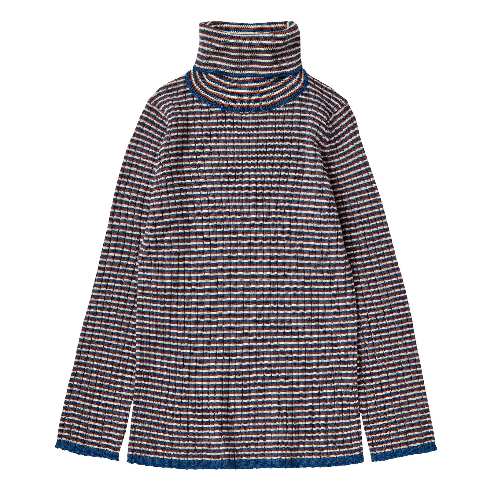 FUB Ecru/Pond Blue/Clay Rollneck Pullover