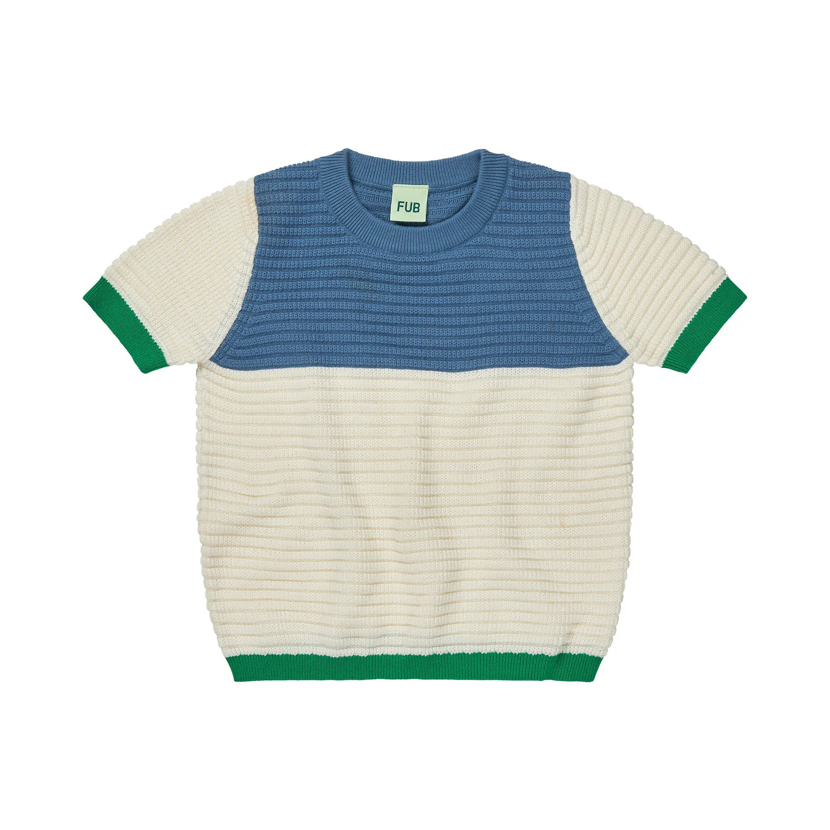 FUB Ecru/Washed Indigo Colour Block Top