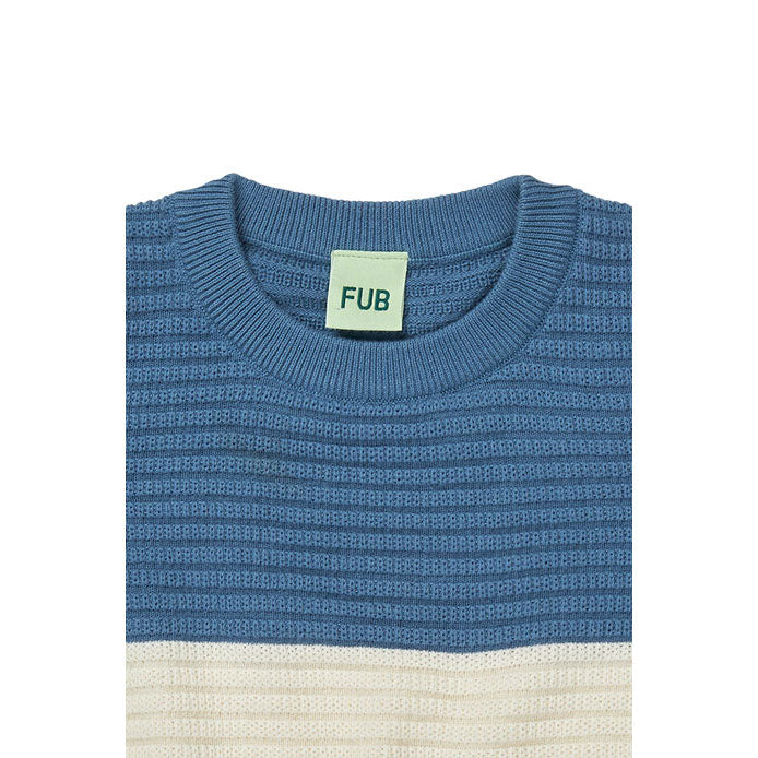 FUB Ecru/Washed Indigo Colour Block Top - Image 2