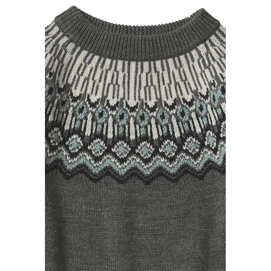FUB Grey Melange Fair Isle Sweater - Image 2
