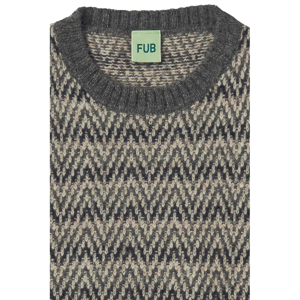 FUB Grey Melange Lambswool Vest - Image 2
