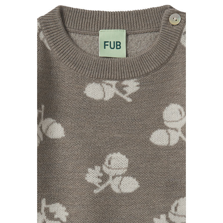 FUB Hazel Melange/Ecru Acorn Baby Sweater - Image 2