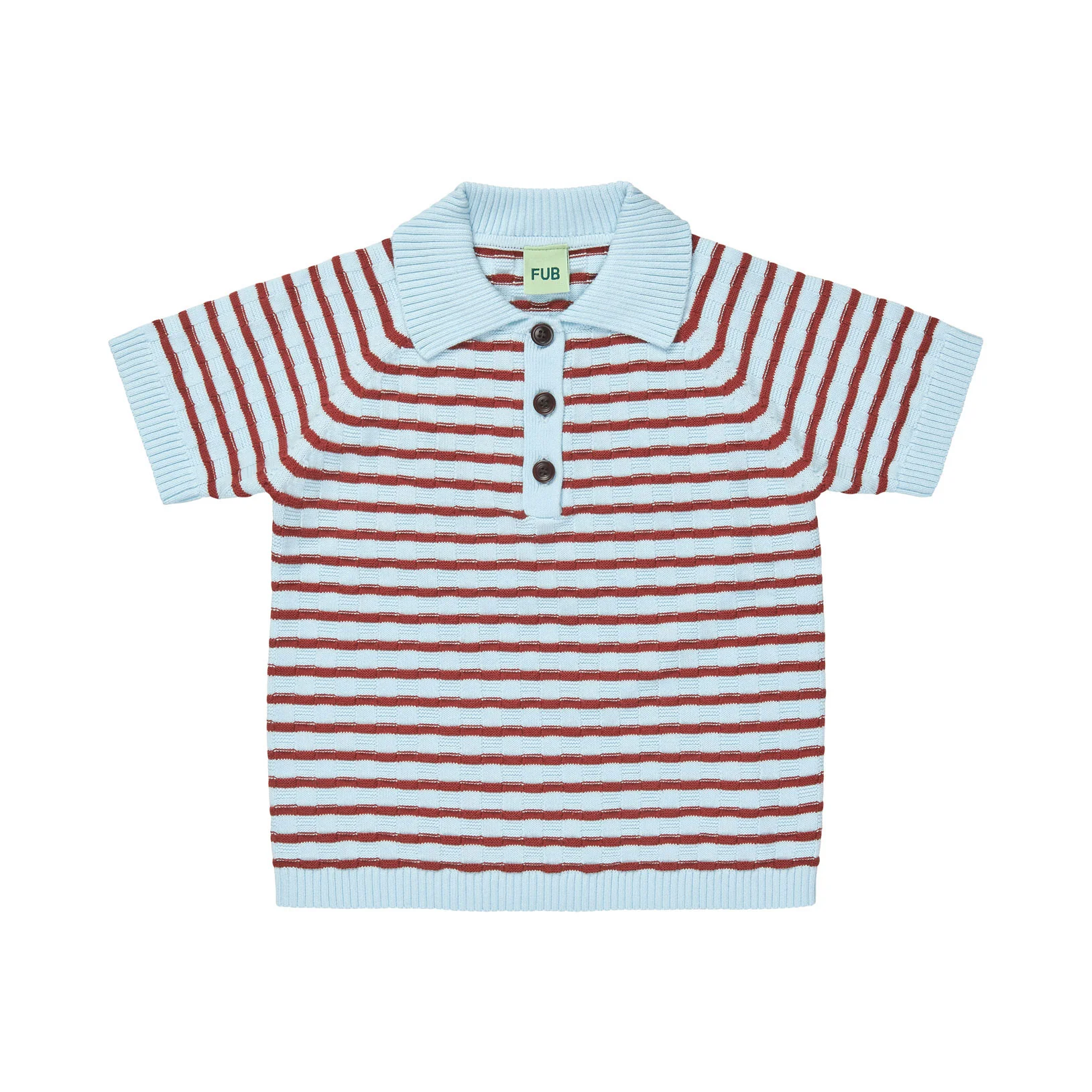 FUB Light Blue/Chili Checked Polo