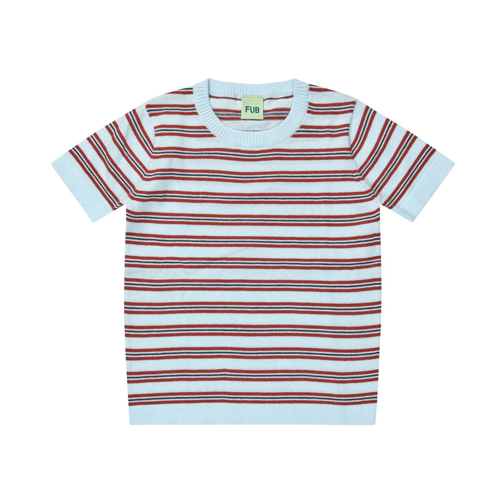 FUB Light Blue/Chili Striped Top