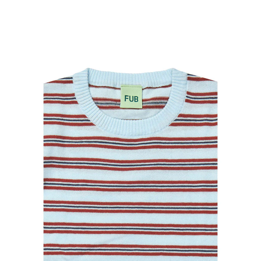 FUB Light Blue/Chili Striped Top - Image 2