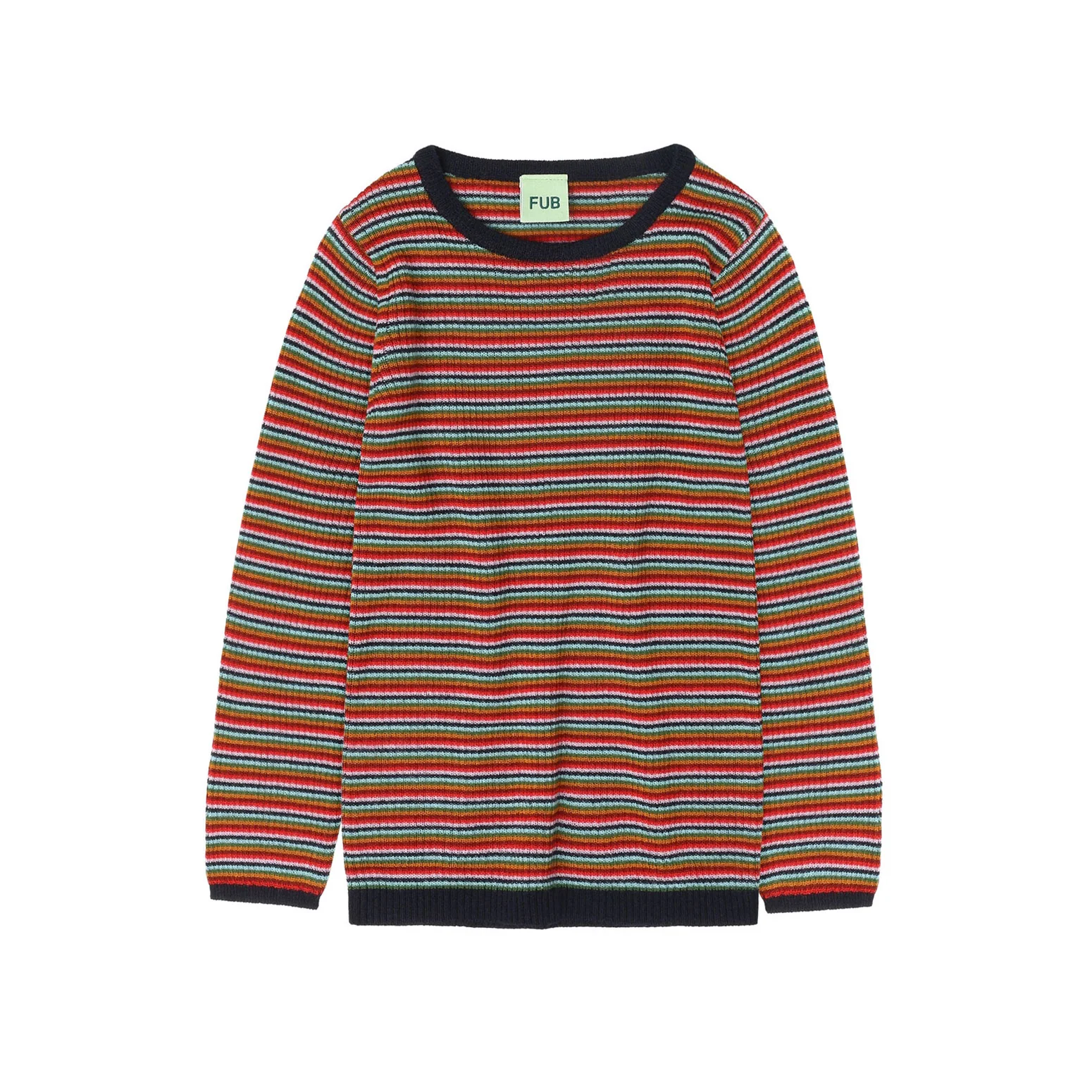 FUB Multi Stripe Rib Pullover